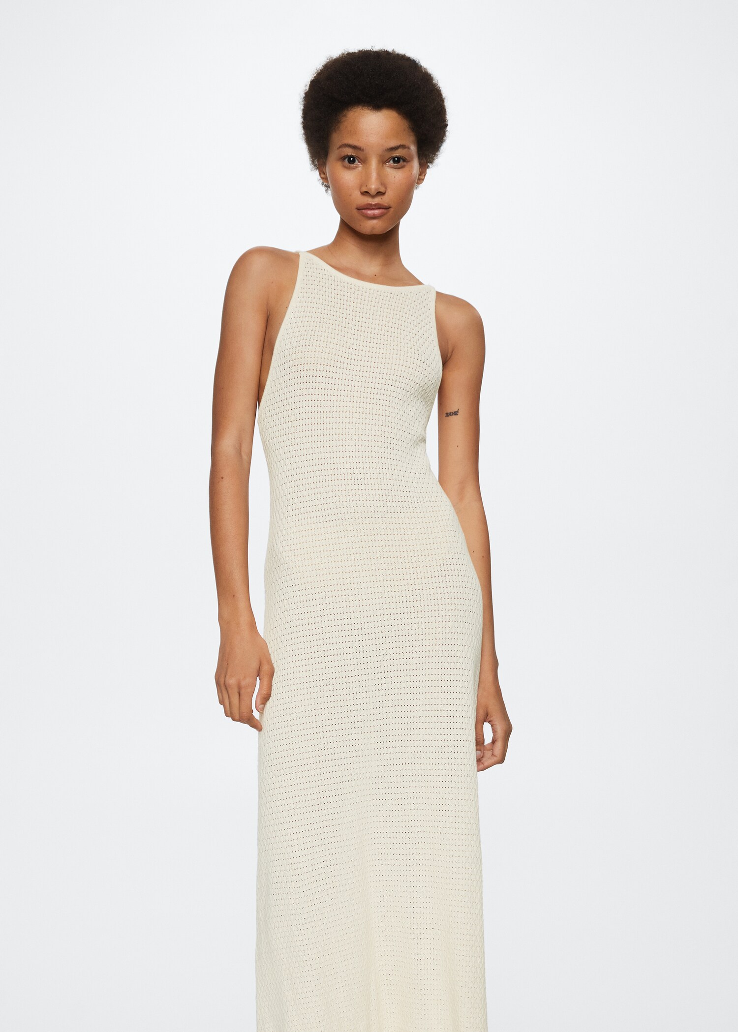 Knit cotton-blend dress - Medium plane