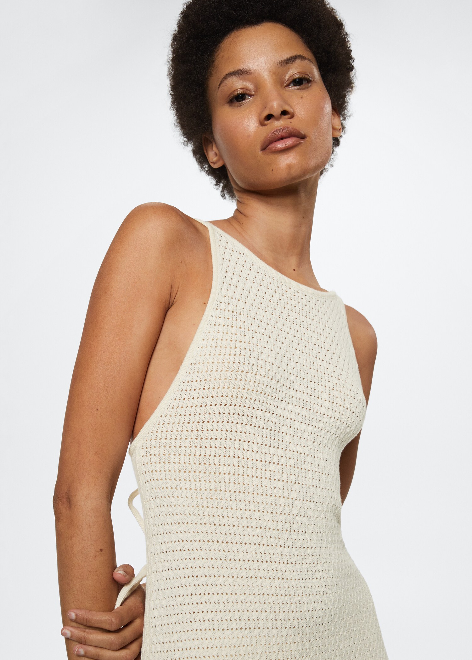 Knit cotton-blend dress - Details of the article 1