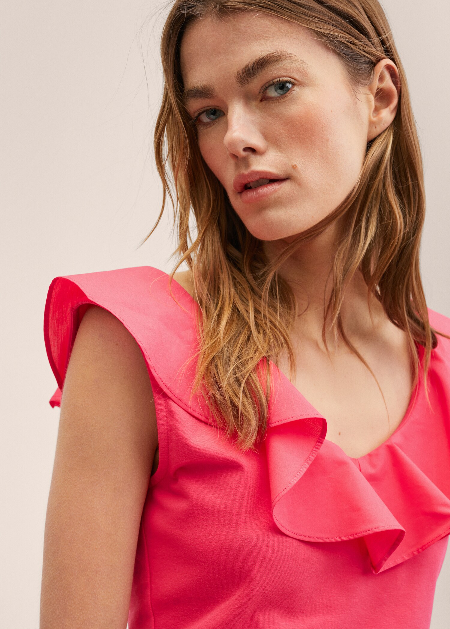 Ruffle cotton T-shirt - Medium plane
