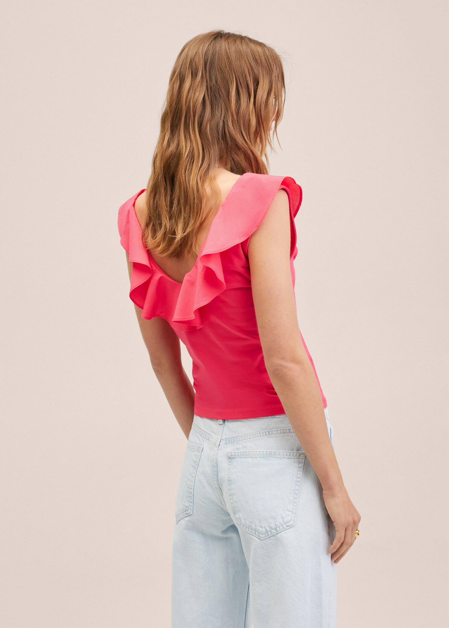 Ruffle cotton T-shirt - Reverse of the article