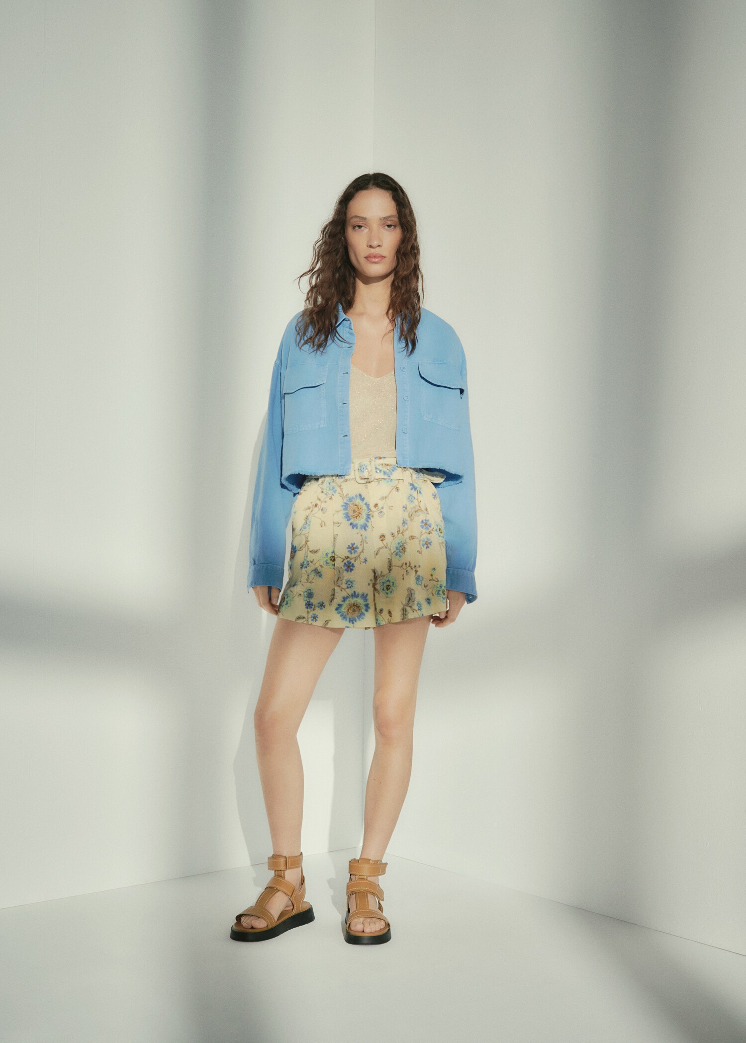 Linen printed shorts - Details of the article 6