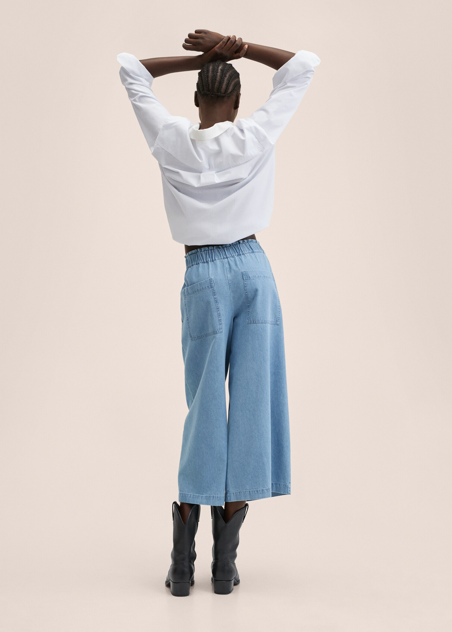 100% cotton culotte trousers  - Reverse of the article