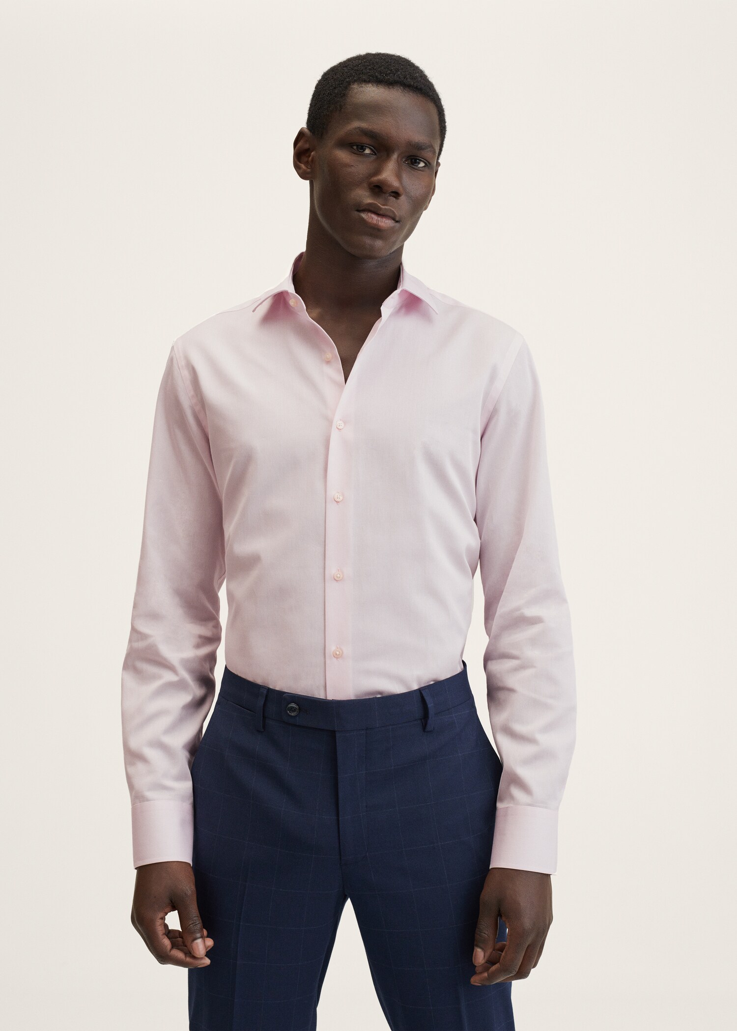 Camisa traje slim fit algodón - Plano medio