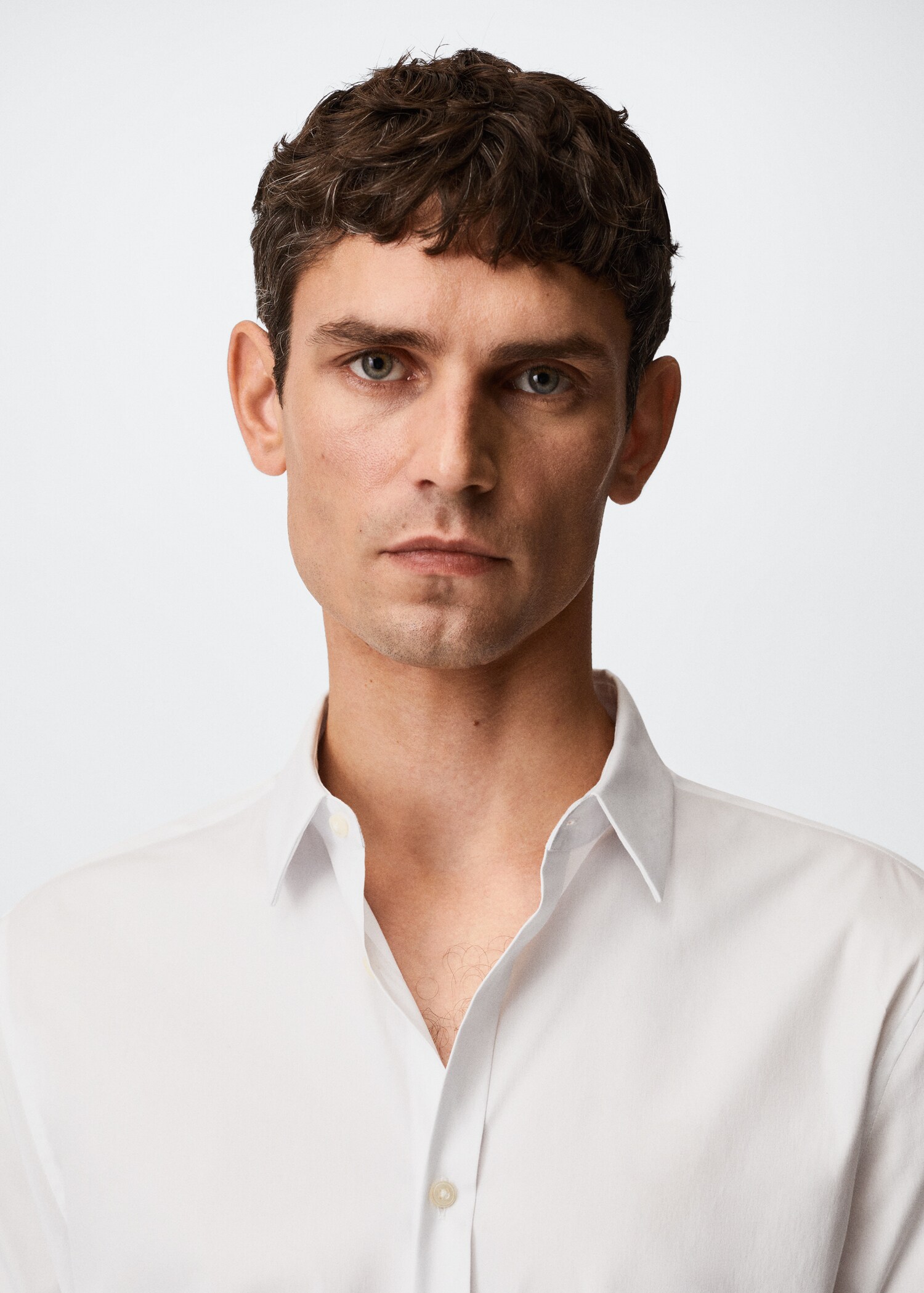 Super slim fit cotton stretch suit shirt - Details of the article 1