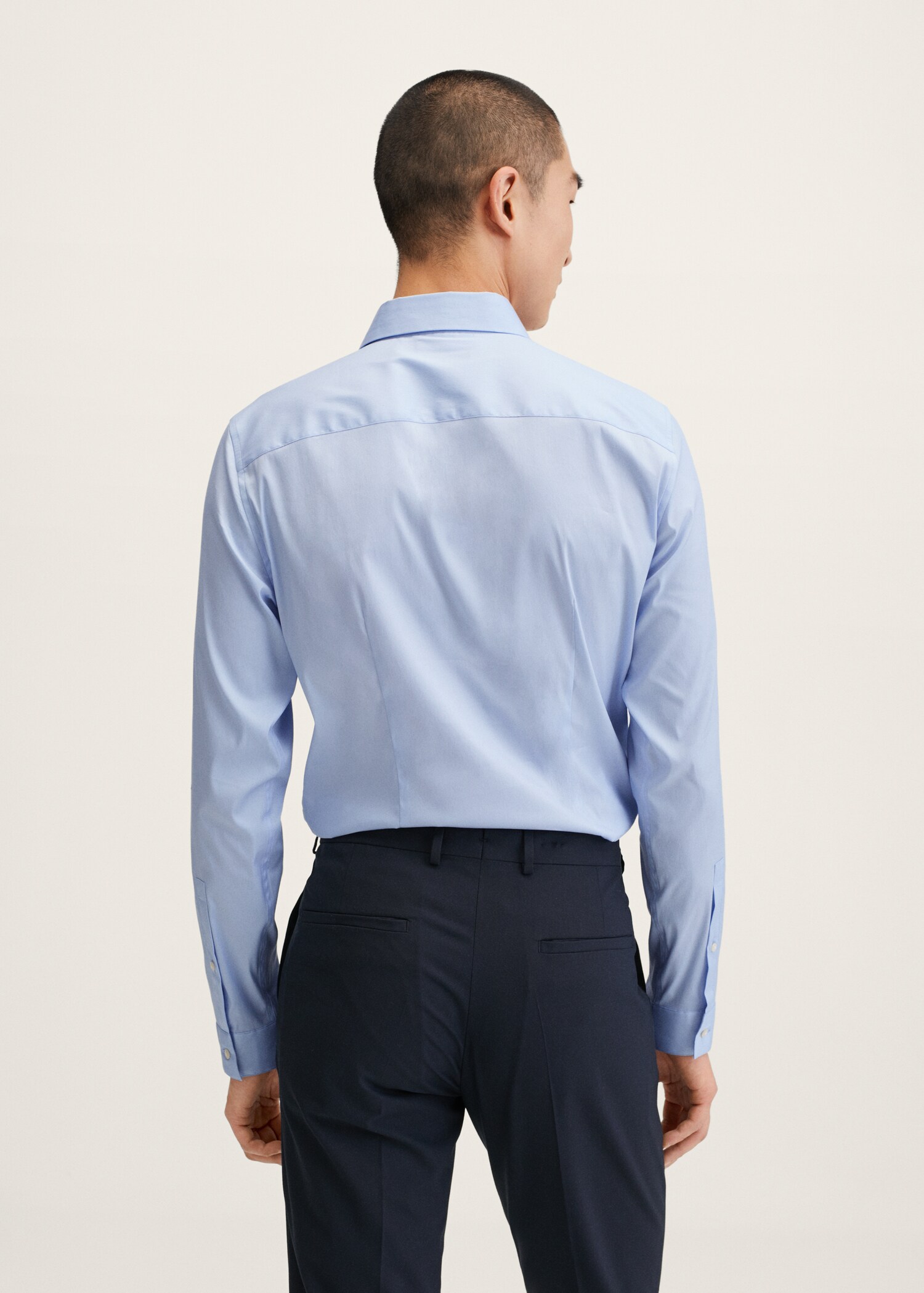 Super slim fit cotton stretch suit shirt - Reverse of the article