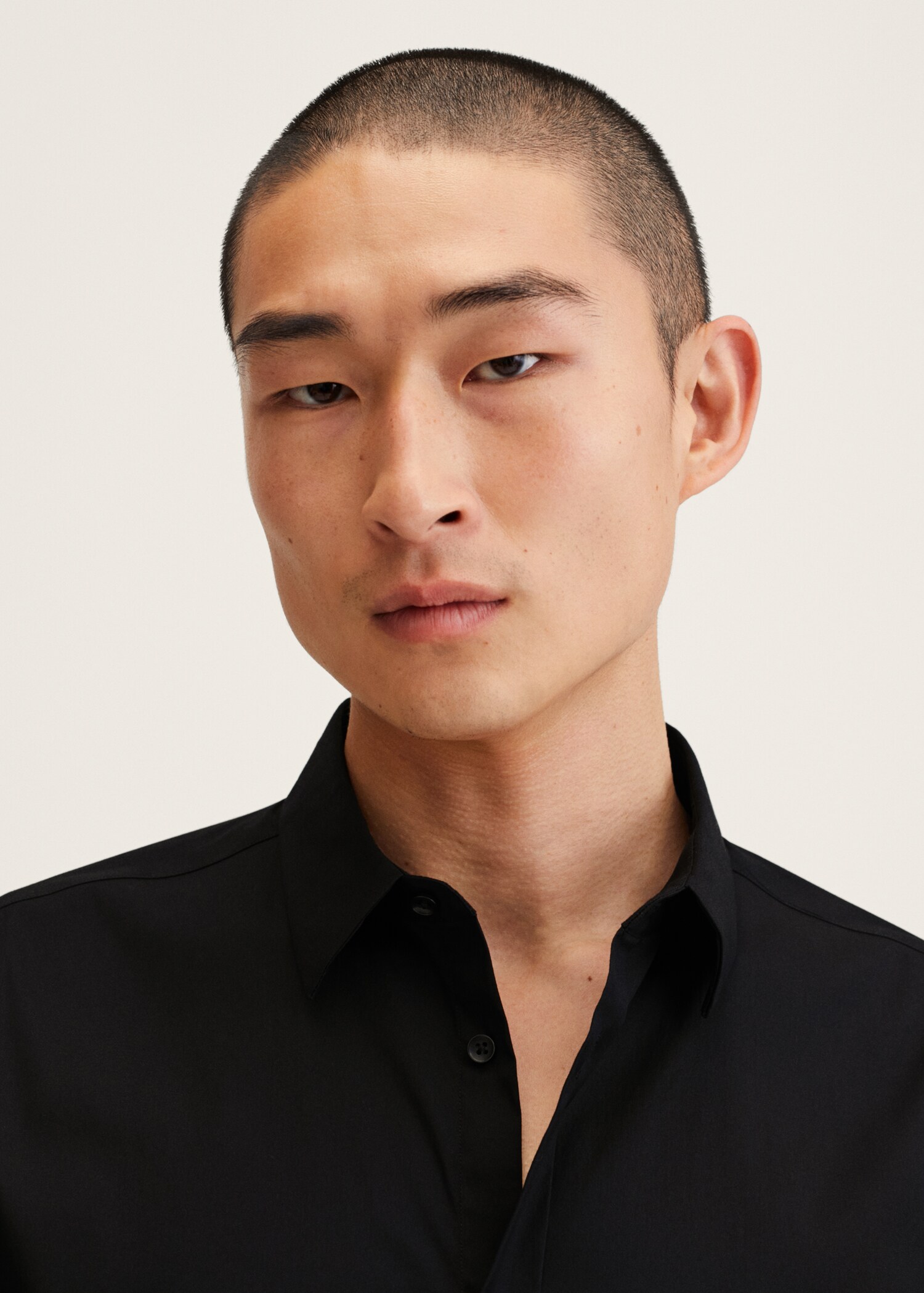 Super slim fit cotton stretch suit shirt - Details of the article 1