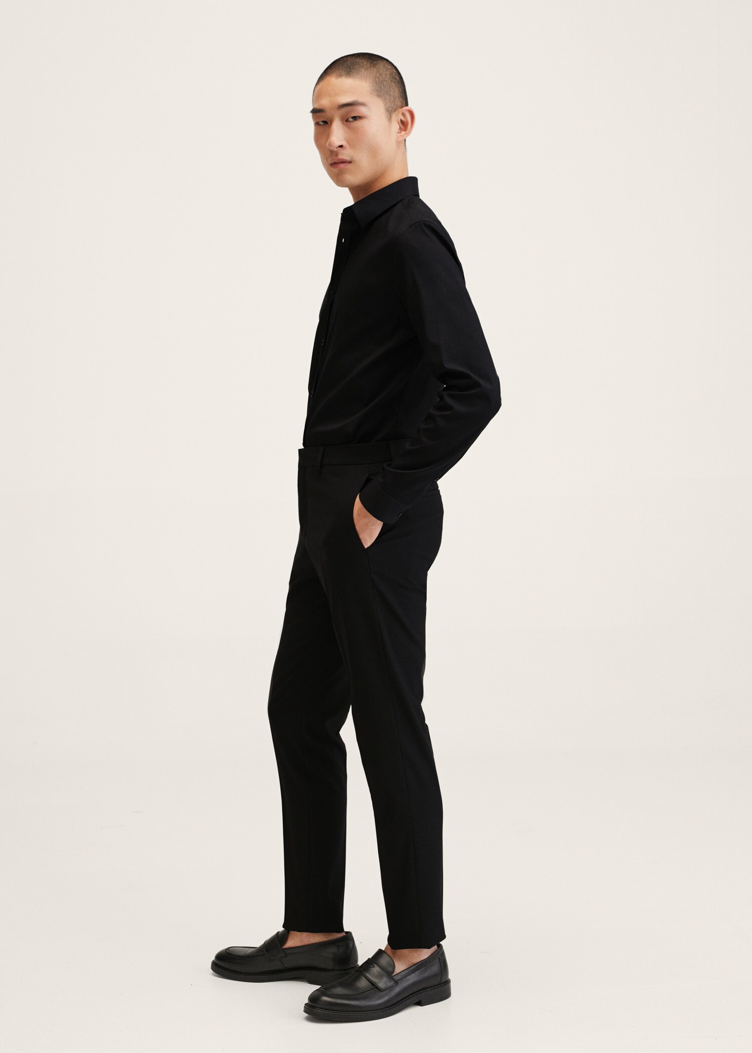 Super slim fit cotton stretch suit shirt - Details of the article 2