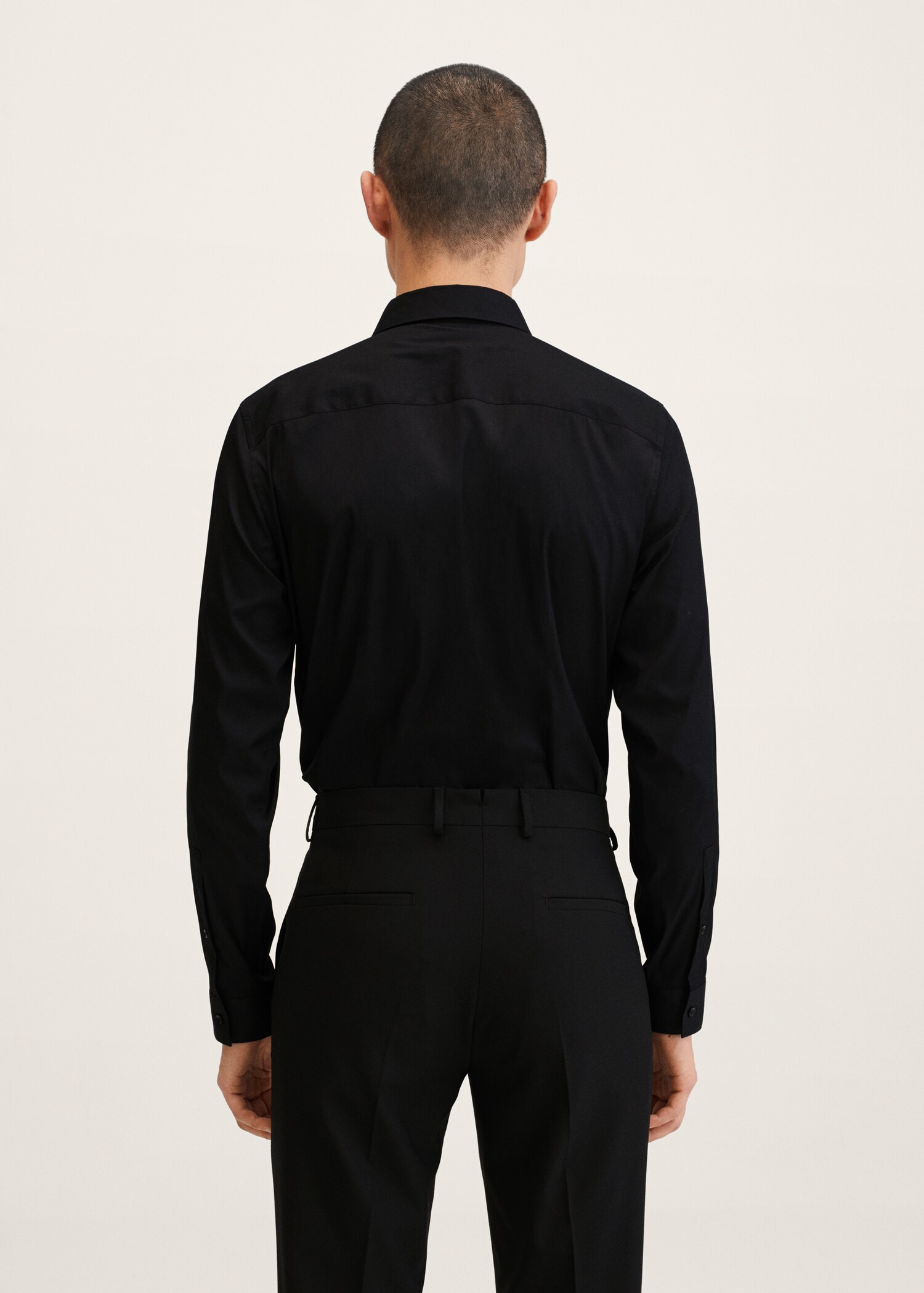 Super slim fit cotton stretch suit shirt - Reverse of the article