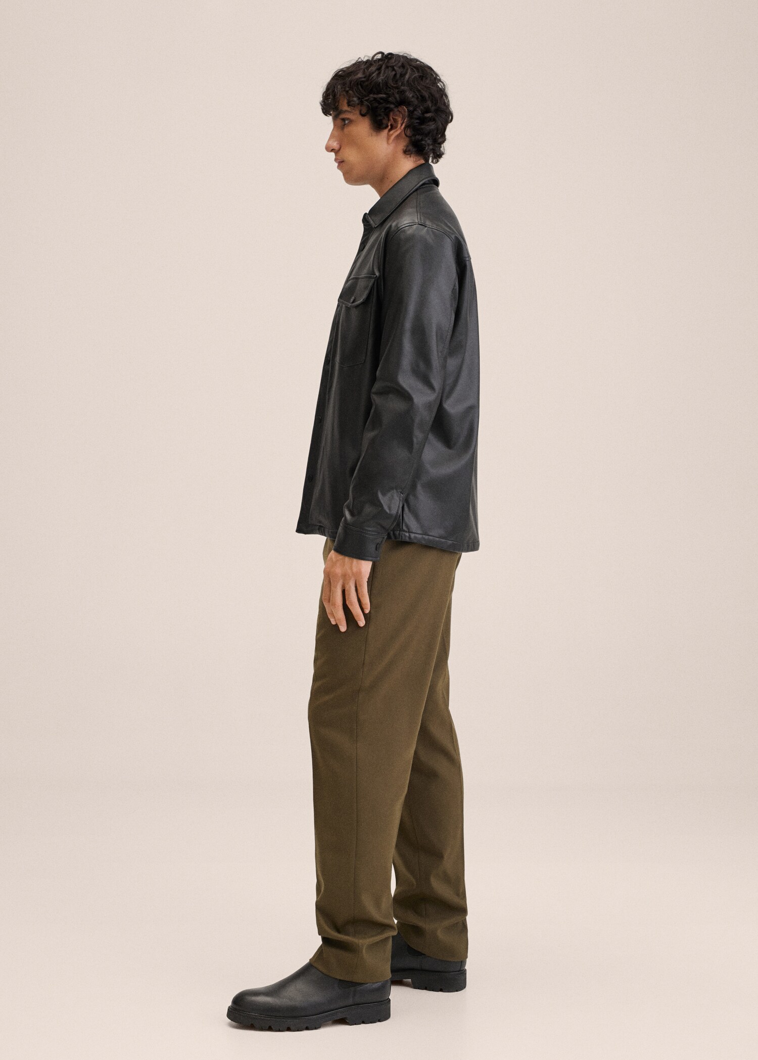 Leather-effect overshirt - Details of the article 2