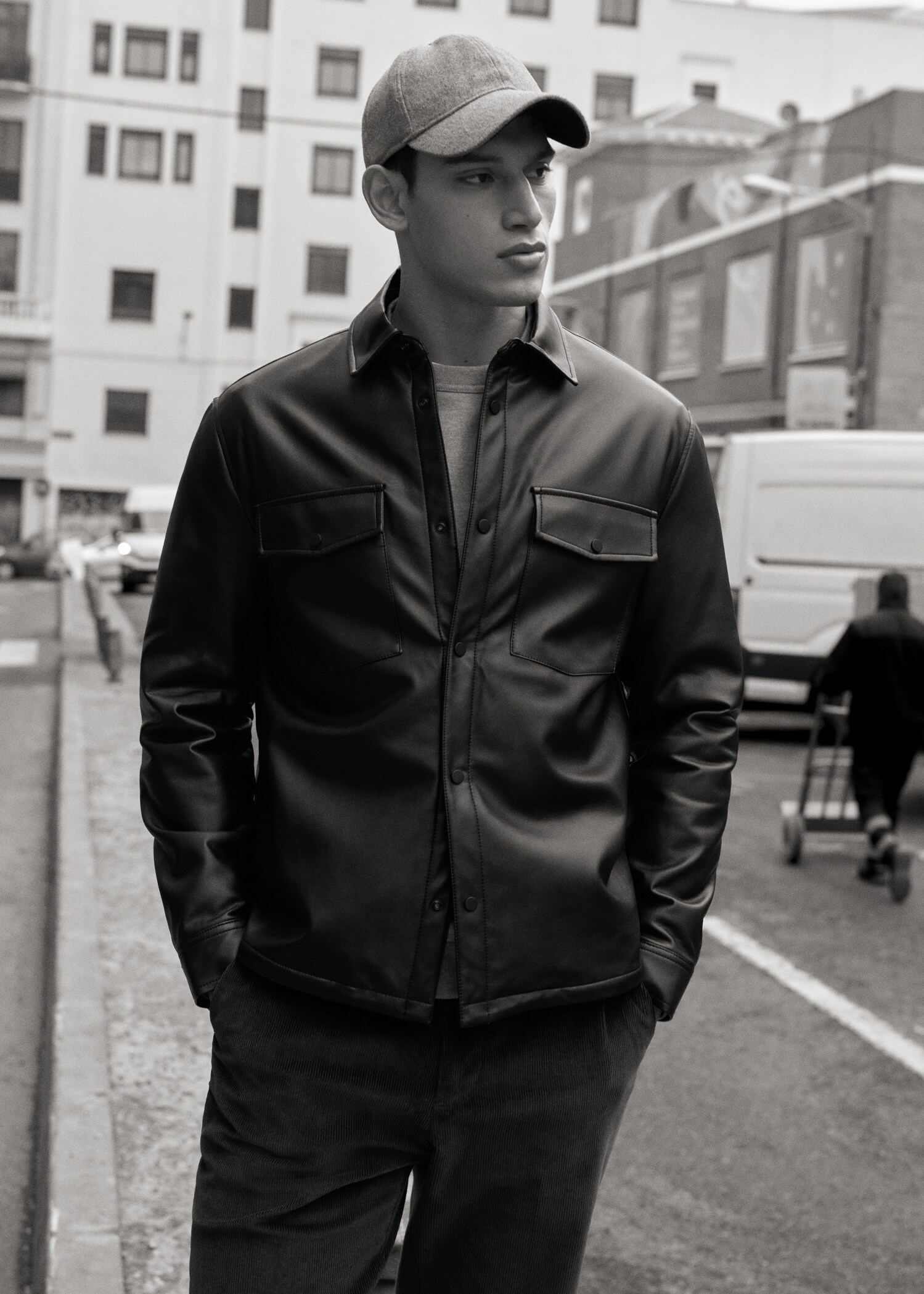 Leather-effect overshirt - Details of the article 5