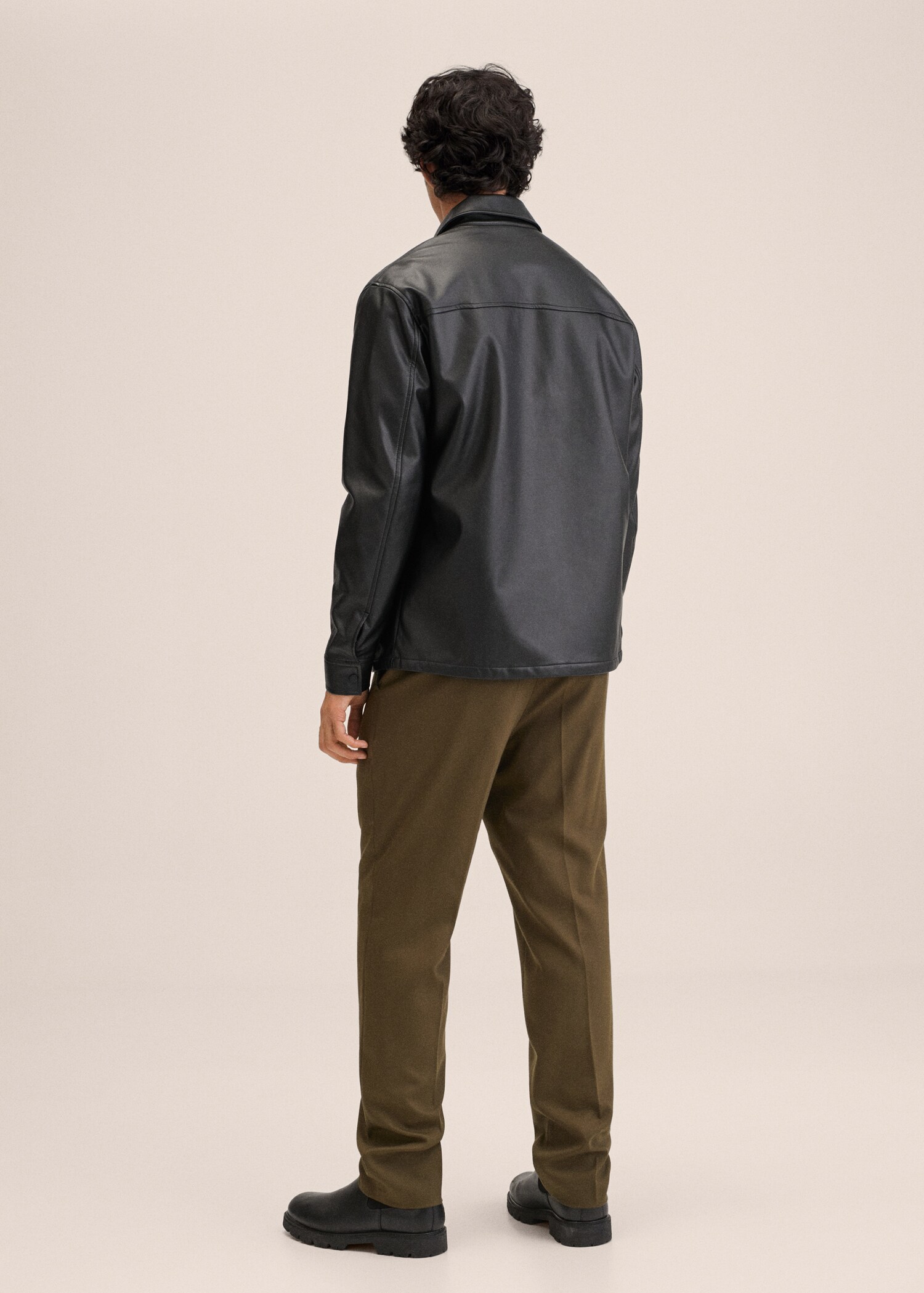 Leather-effect overshirt - Reverse of the article