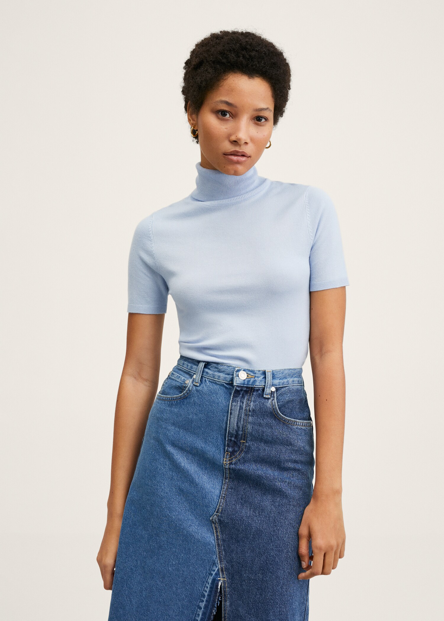 Turtleneck knitted sweater - Medium plane