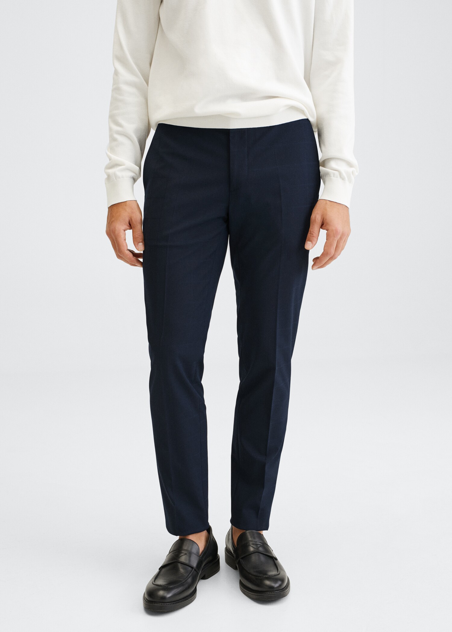 Pantalons vestit súper slim fit quadres - Pla mig