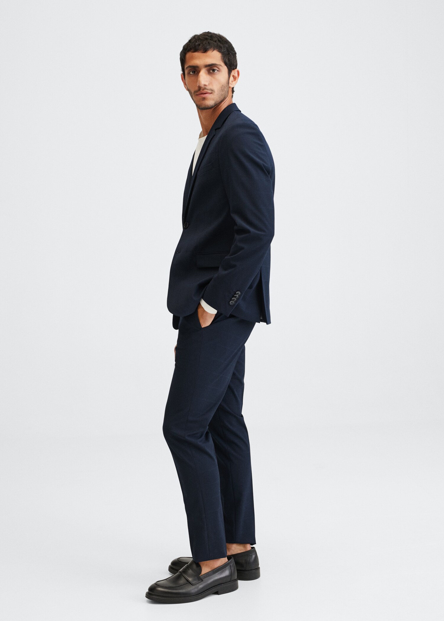 Pantalons vestit súper slim fit quadres - Detall de l'article 1