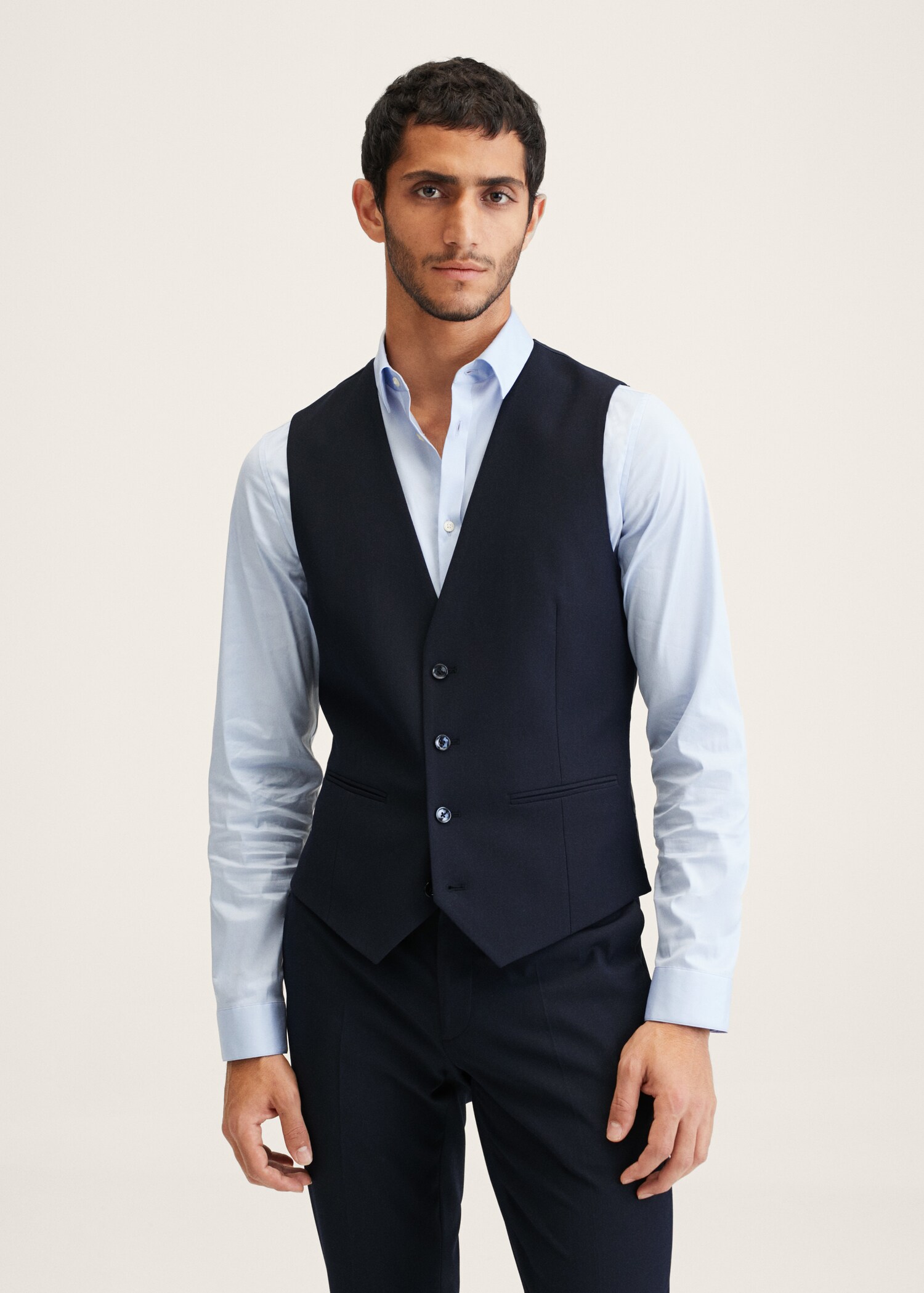 Super slim-fit suit waistcoat - Medium plane