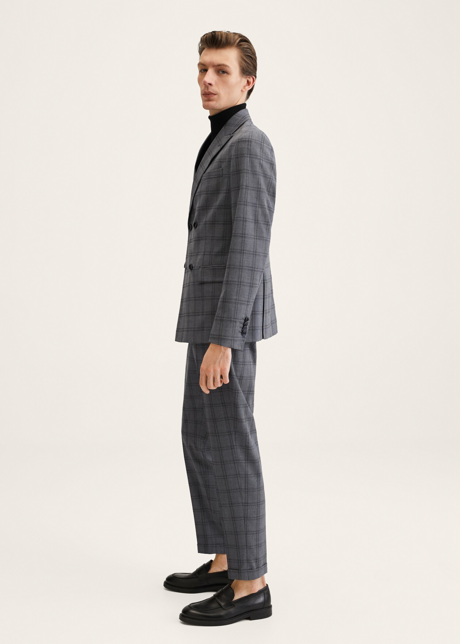 Americana traje slim fit cruzada cuadros - Detalle del artículo 2