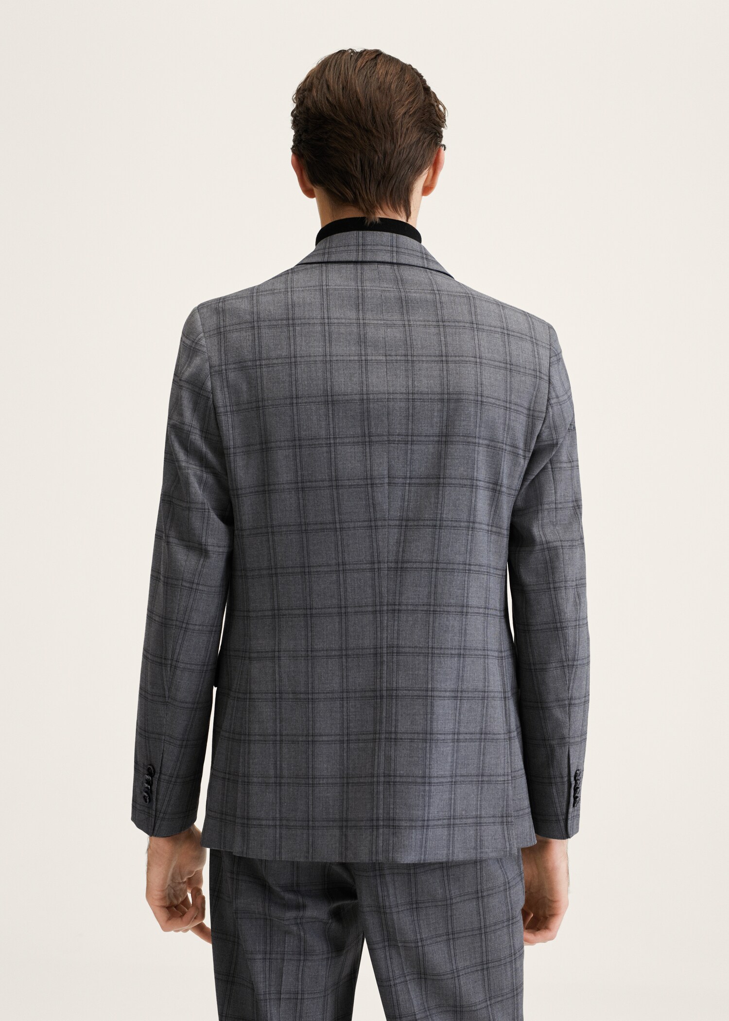 Americana traje slim fit cruzada cuadros - Reverso del artículo