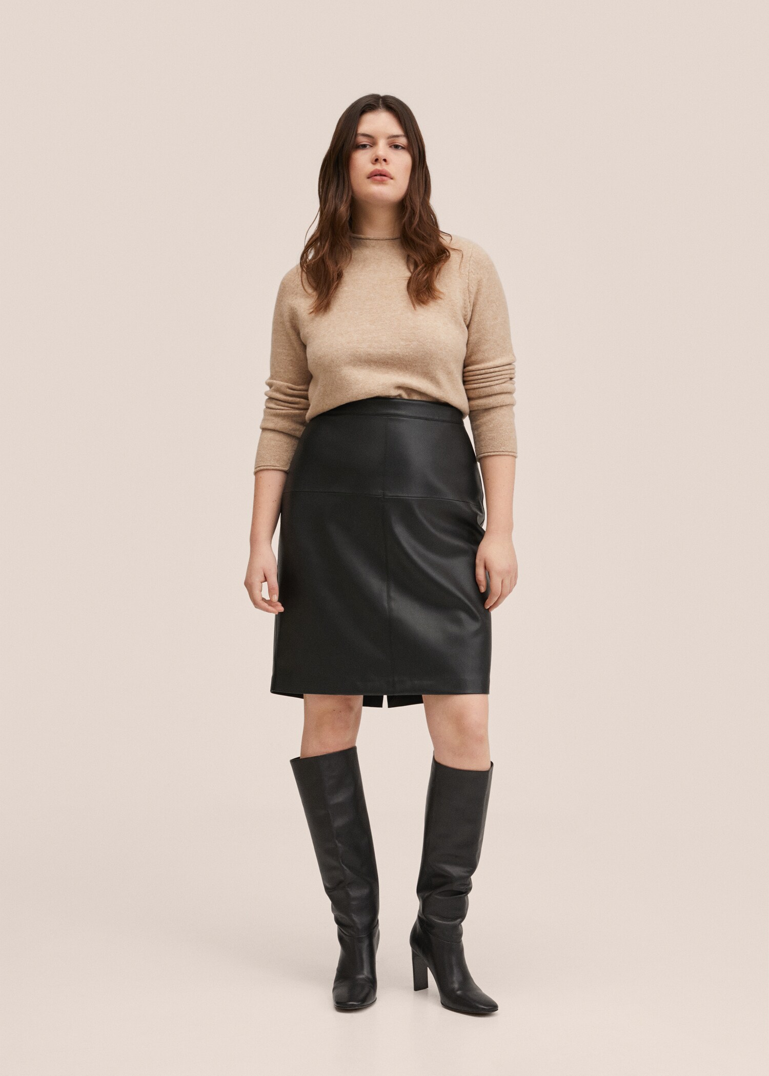 Leather-effect cut-out skirt - Details of the article 3