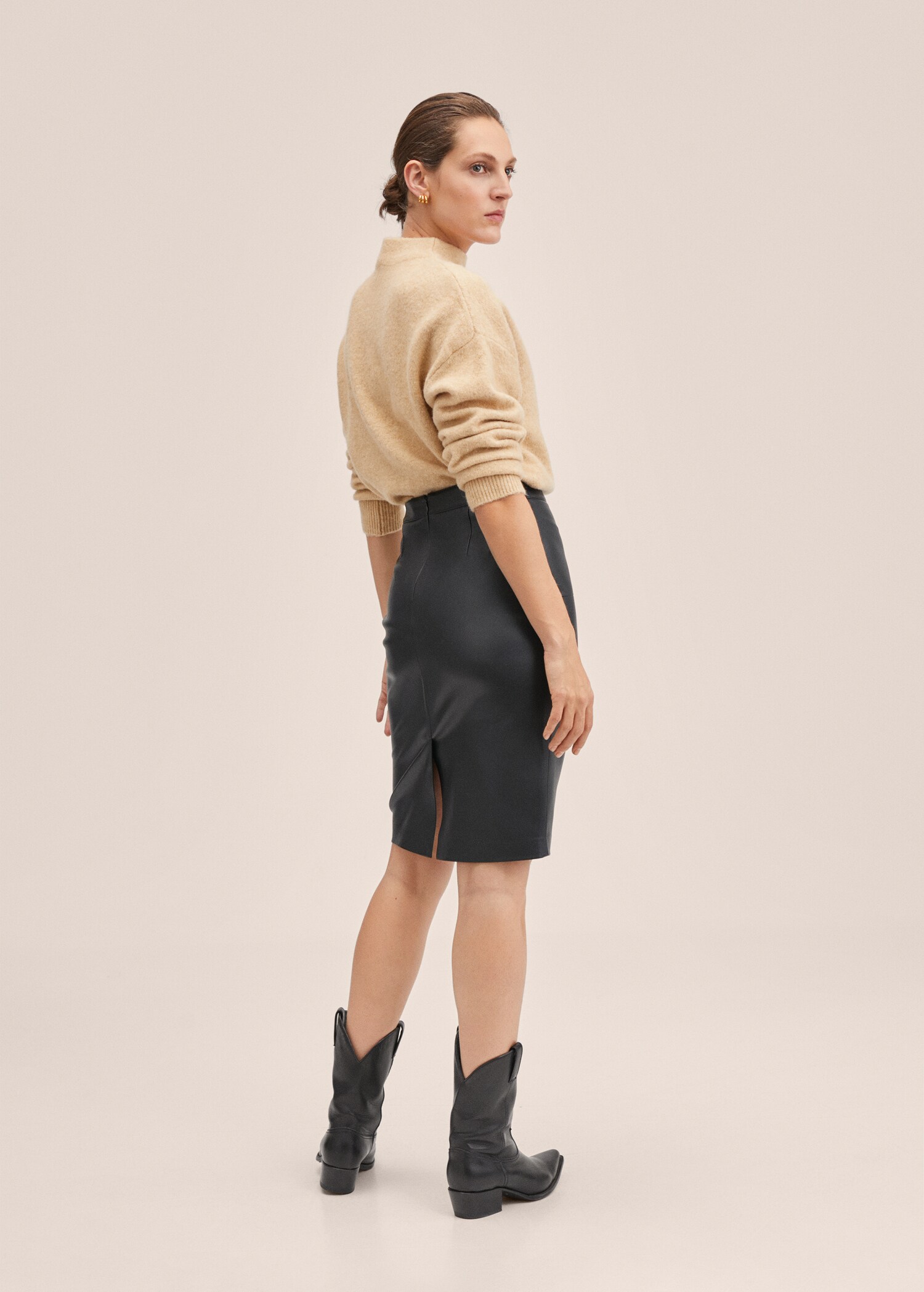 Leather-effect cut-out skirt - Reverse of the article