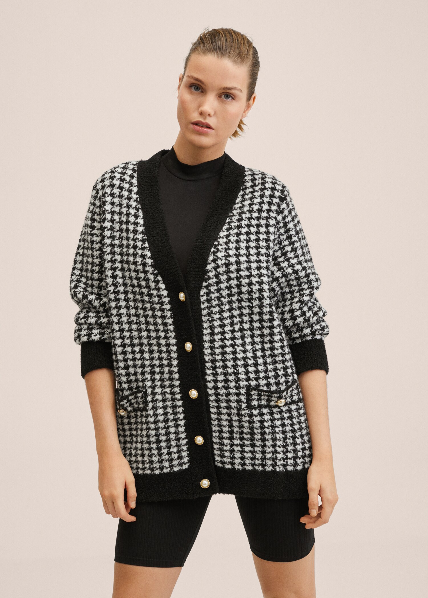 Cárdigan tweed cuadros - Plano medio