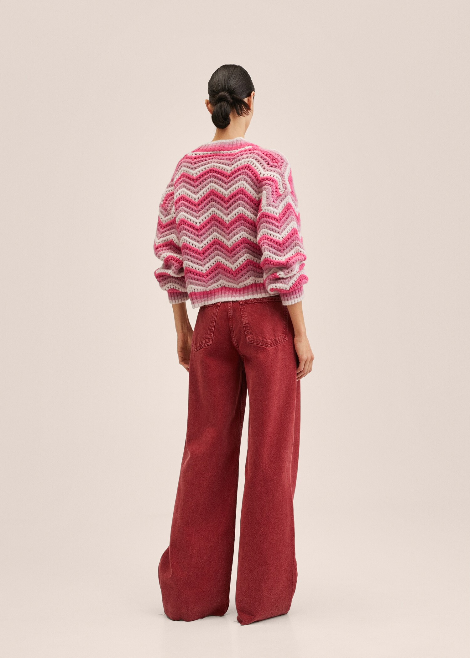 Cardigan de malha multicolor - Verso do artigo