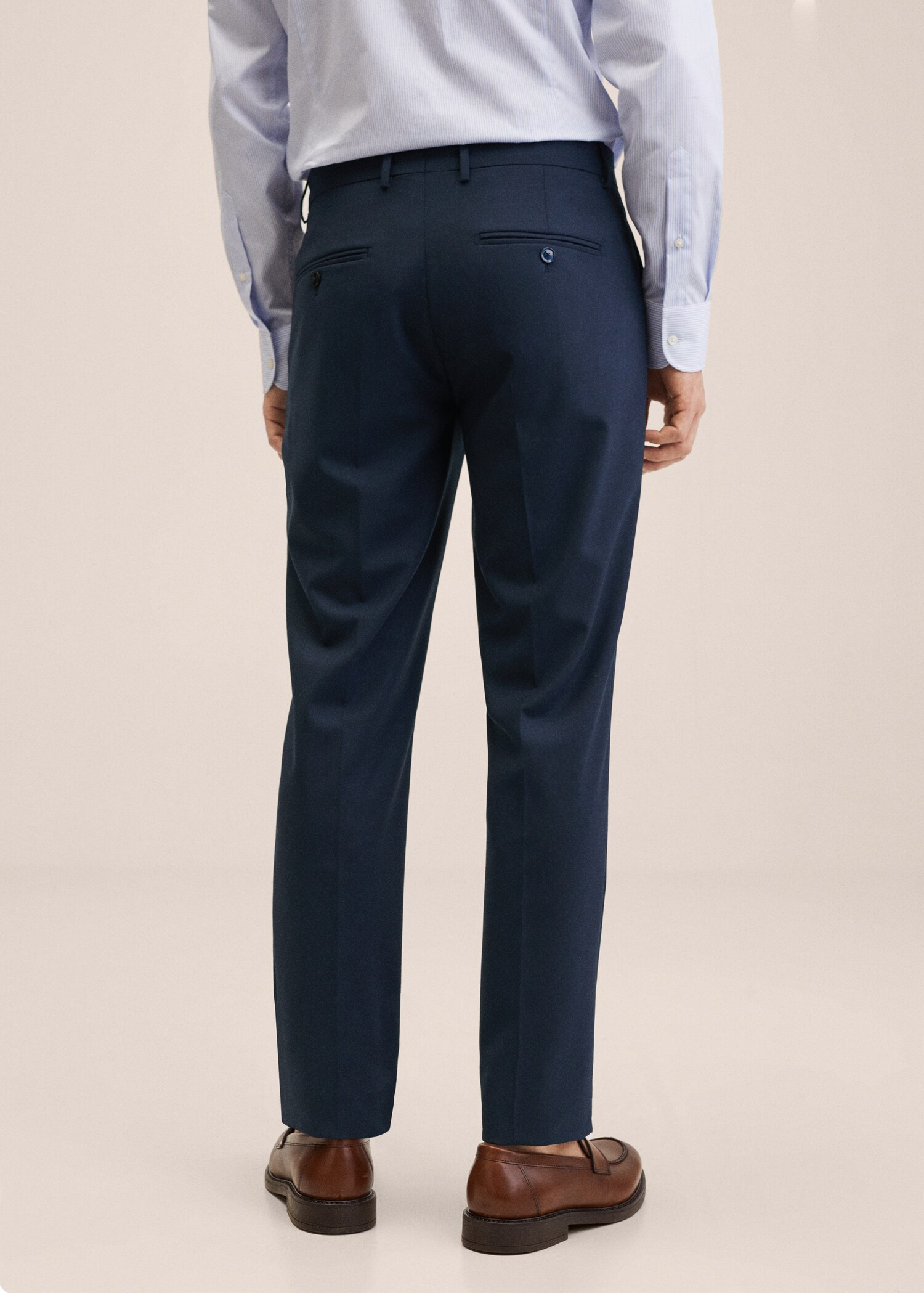 Lněné oblekové kalhoty slim fit - Detail zboží 3
