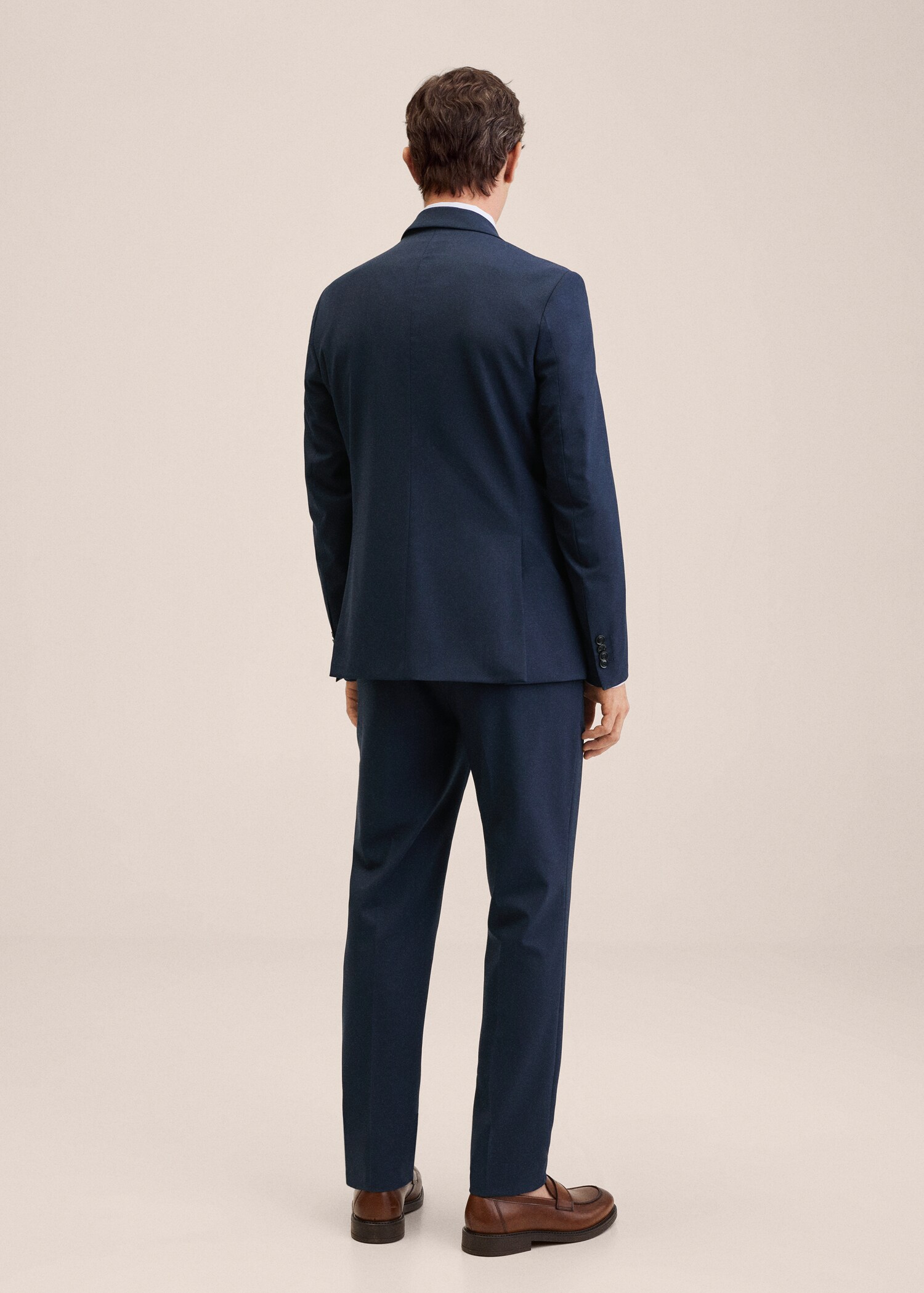 Lněné oblekové kalhoty slim fit - Zadní strana zboží