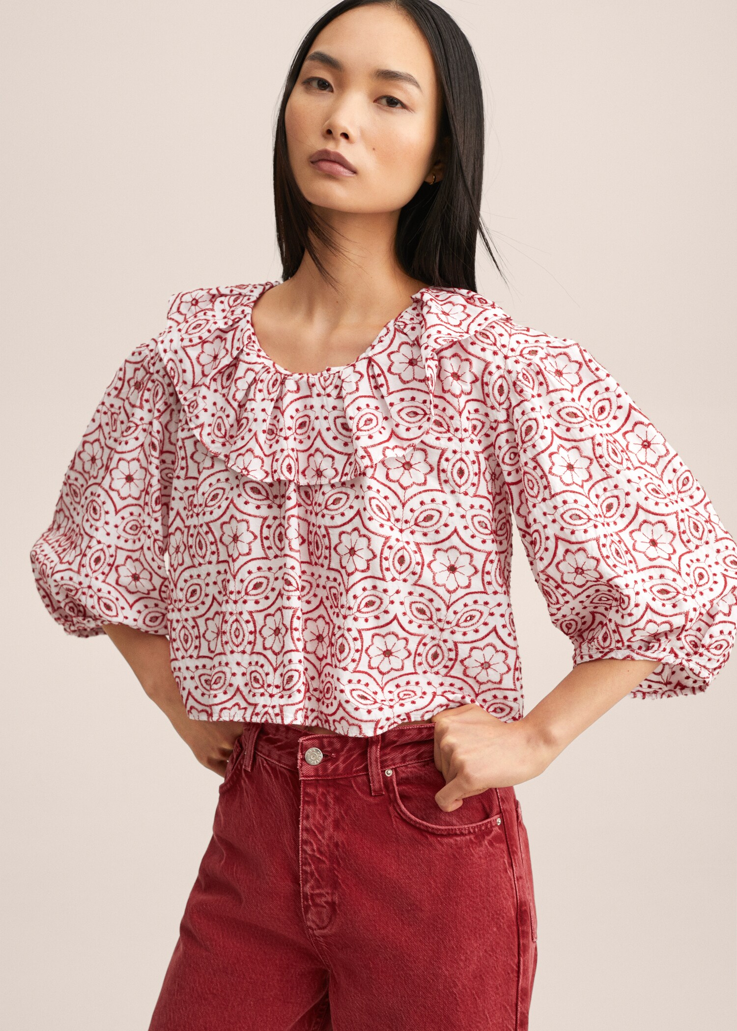 Cotton embroidered blouse - Medium plane
