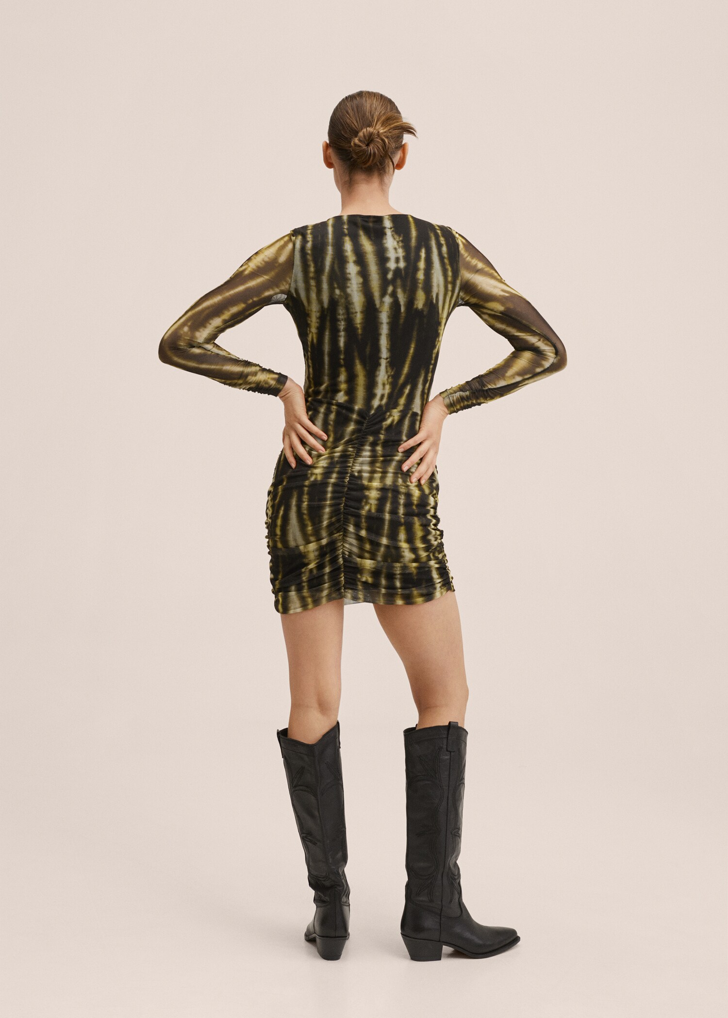 Printed ruched dress - Reverse of the article
