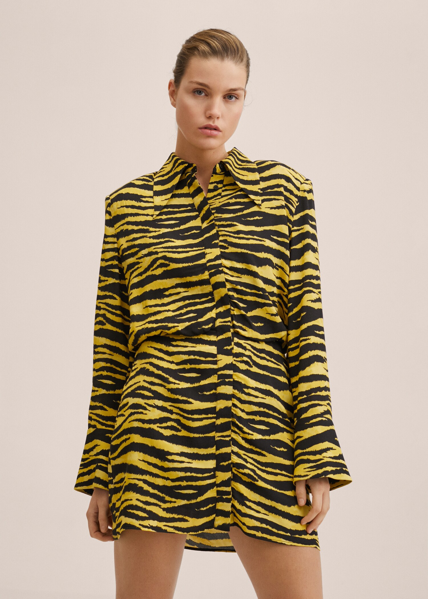 Animal print shirt dress - Medium plane