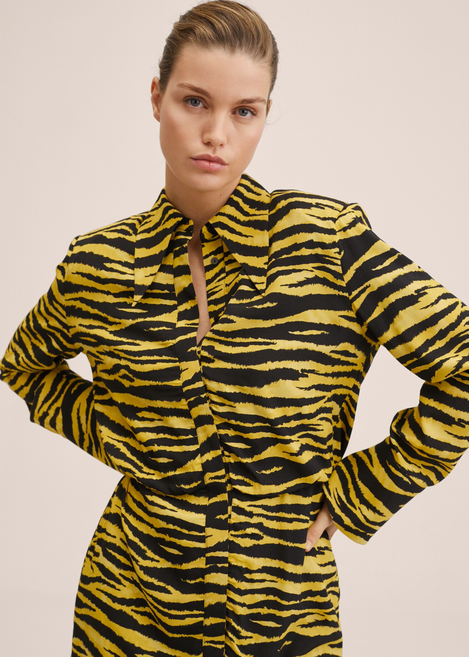 Animal print shirt dress - Details of the article 1