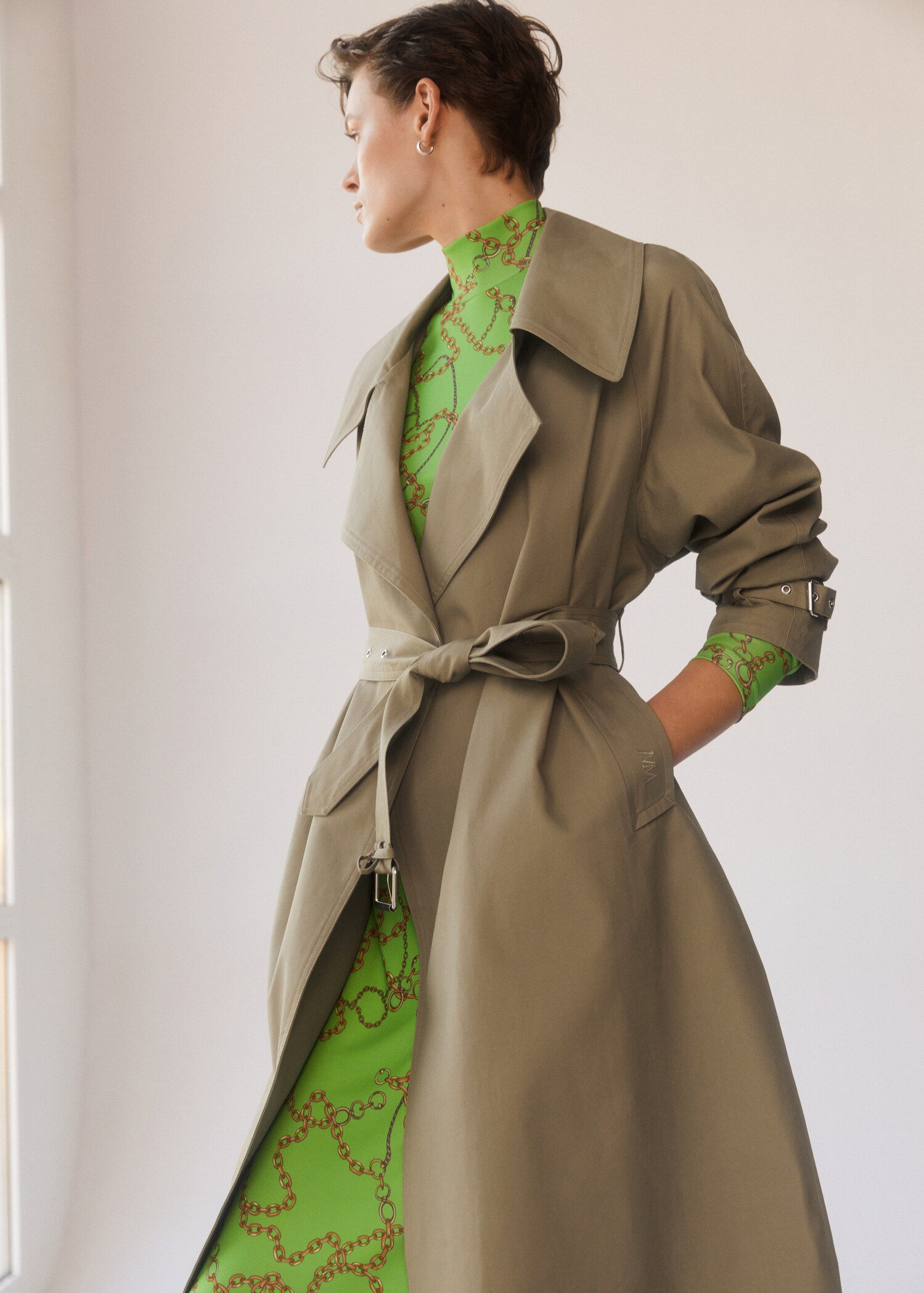Bavlněný trenčkot oversize - Detail zboží 7