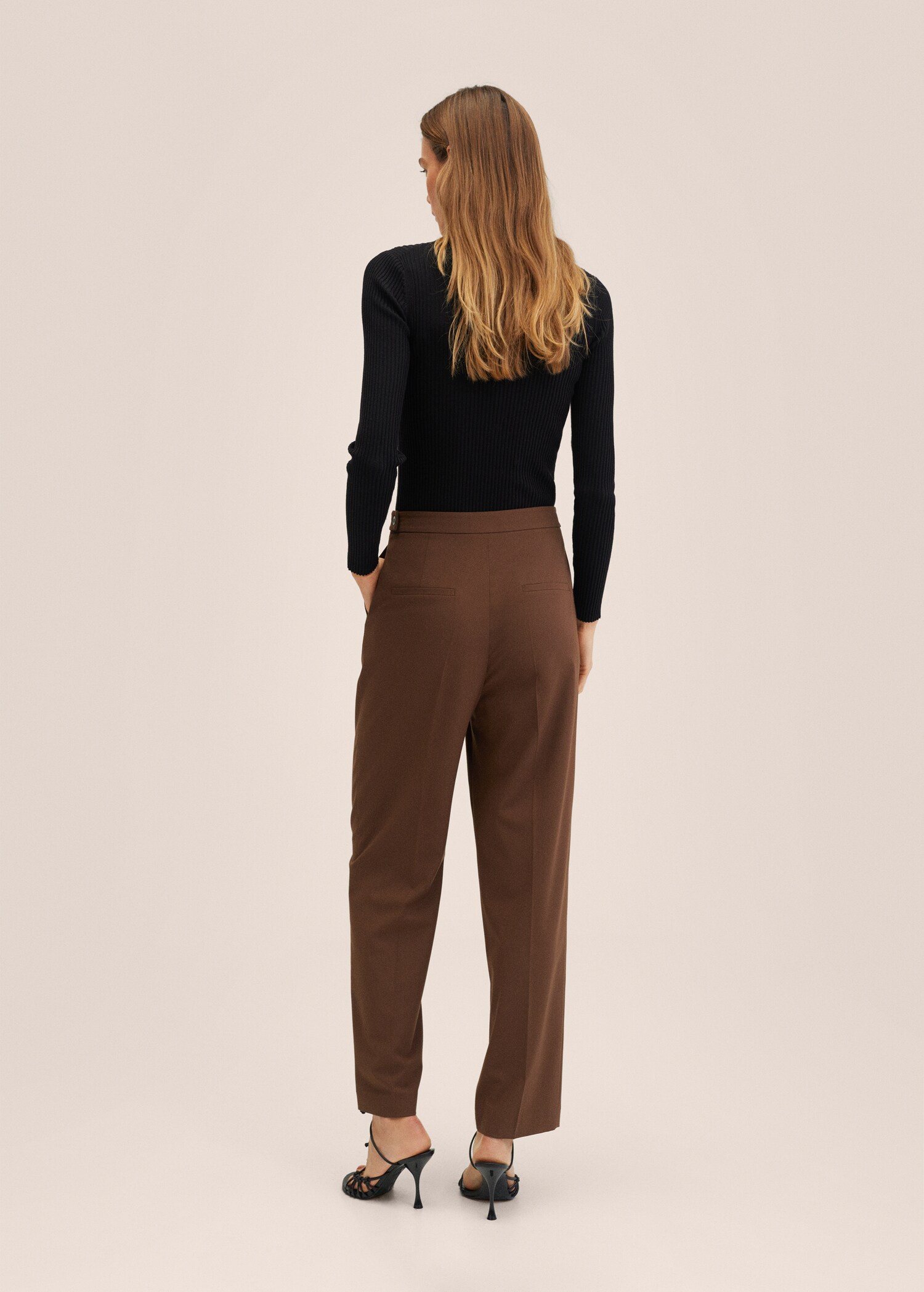 High-waist straight trousers - Reverse of the article