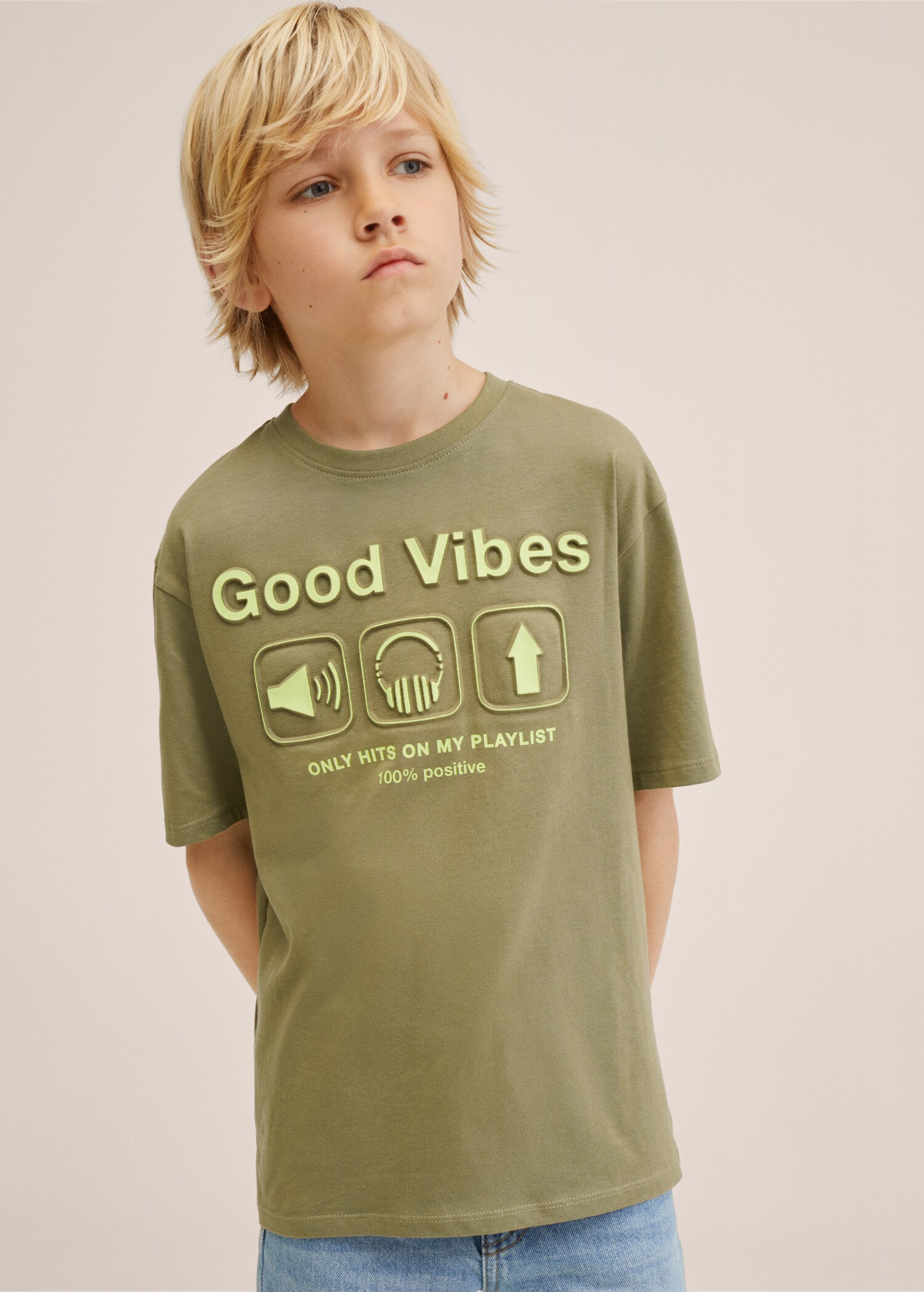 Camiseta algodón estampado - Plano medio