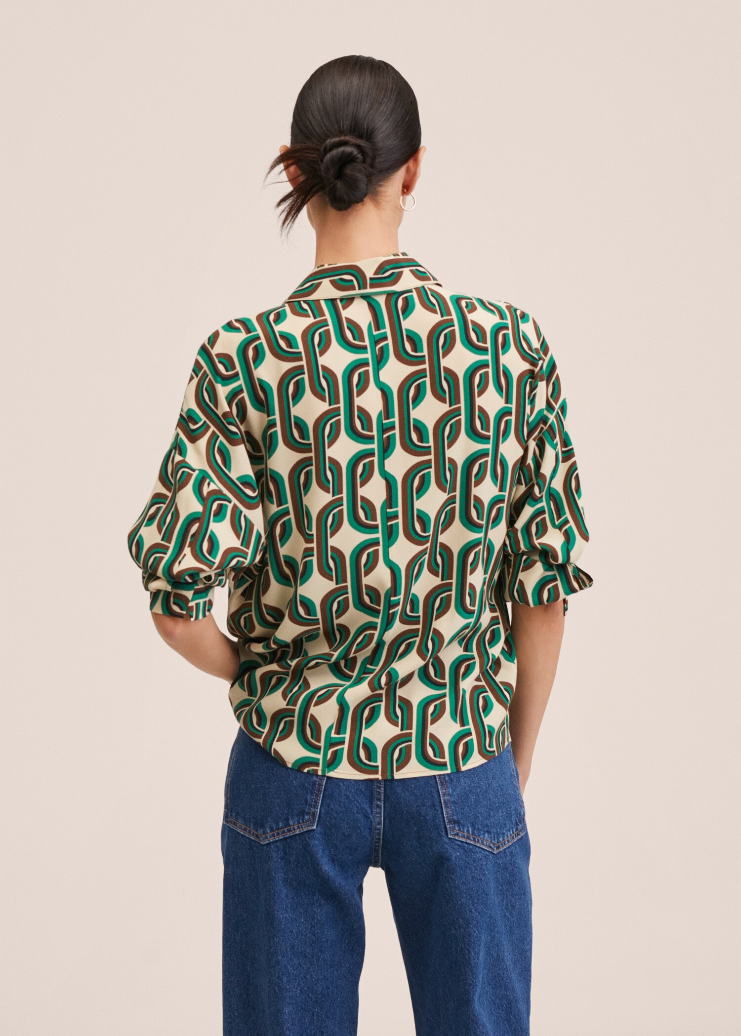 Gemusterte Oversize Bluse - Damen | MANGO OUTLET Liechtenstein