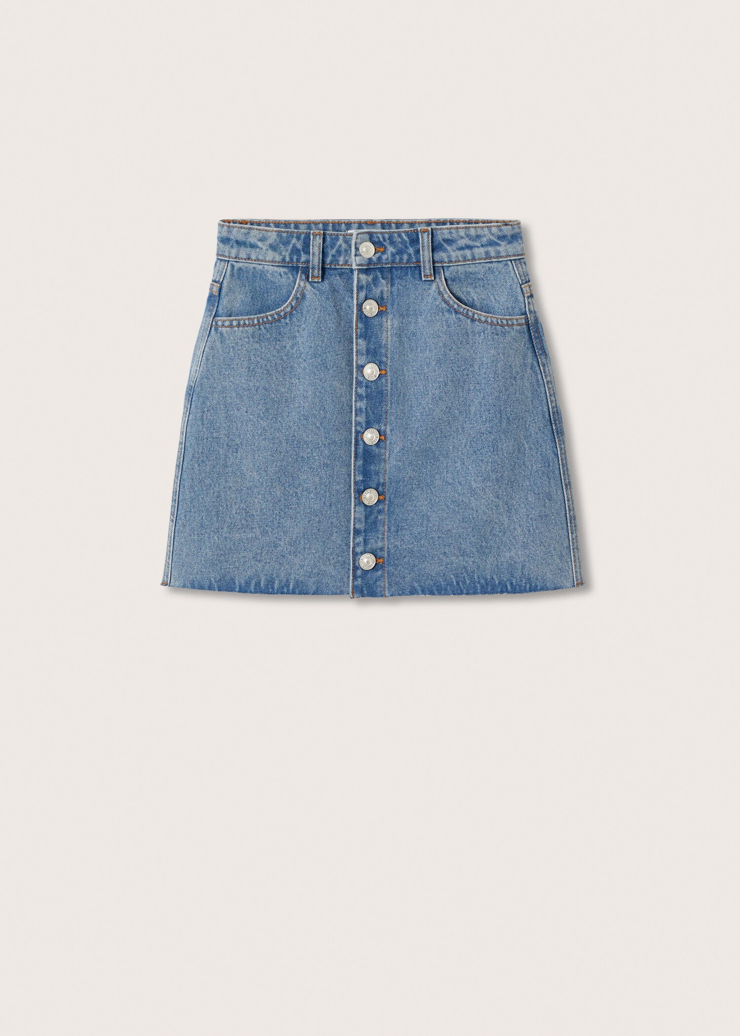 Buttoned denim skirt - Article without model