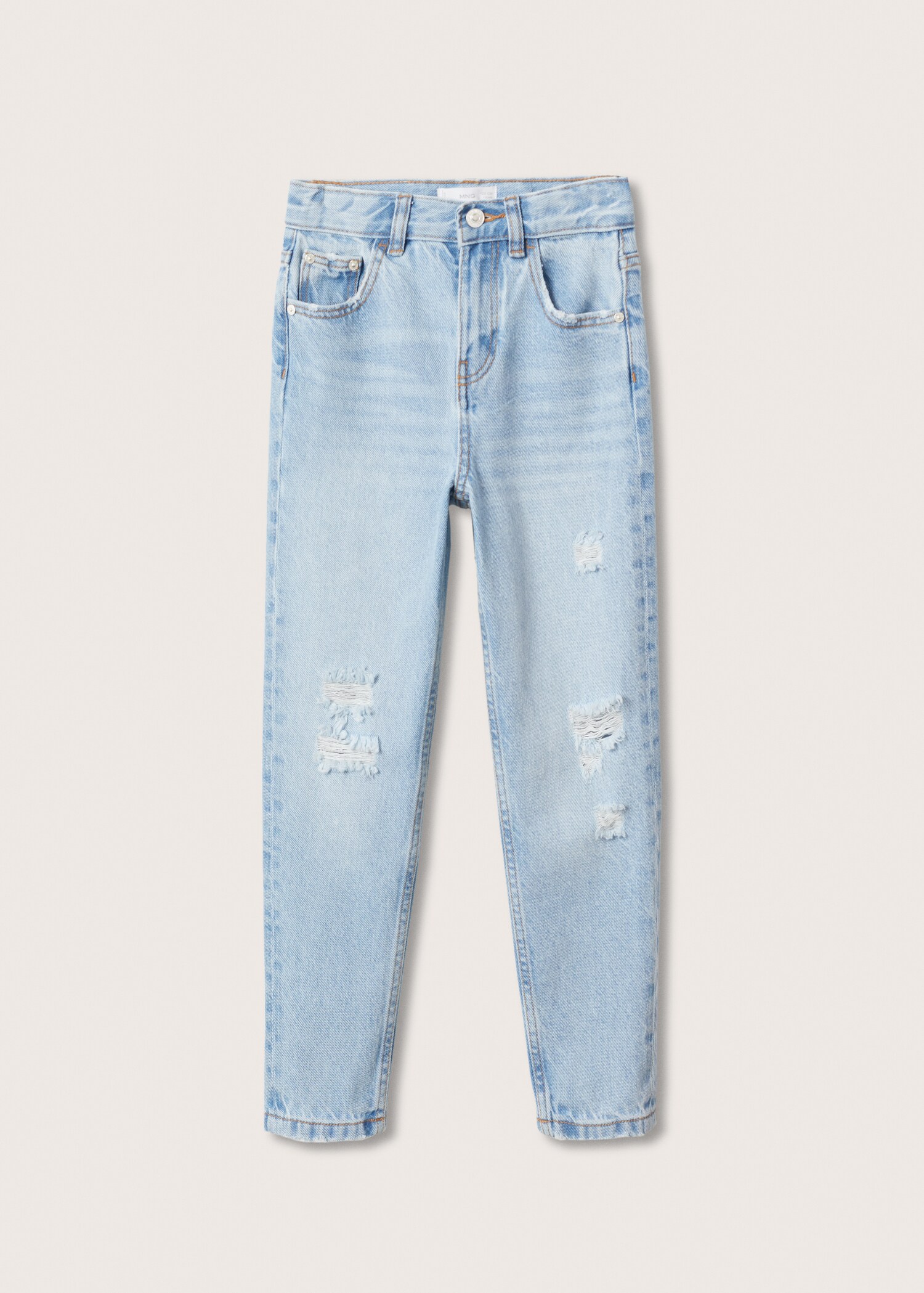 Mom fit decorative rips jeans - Article without model