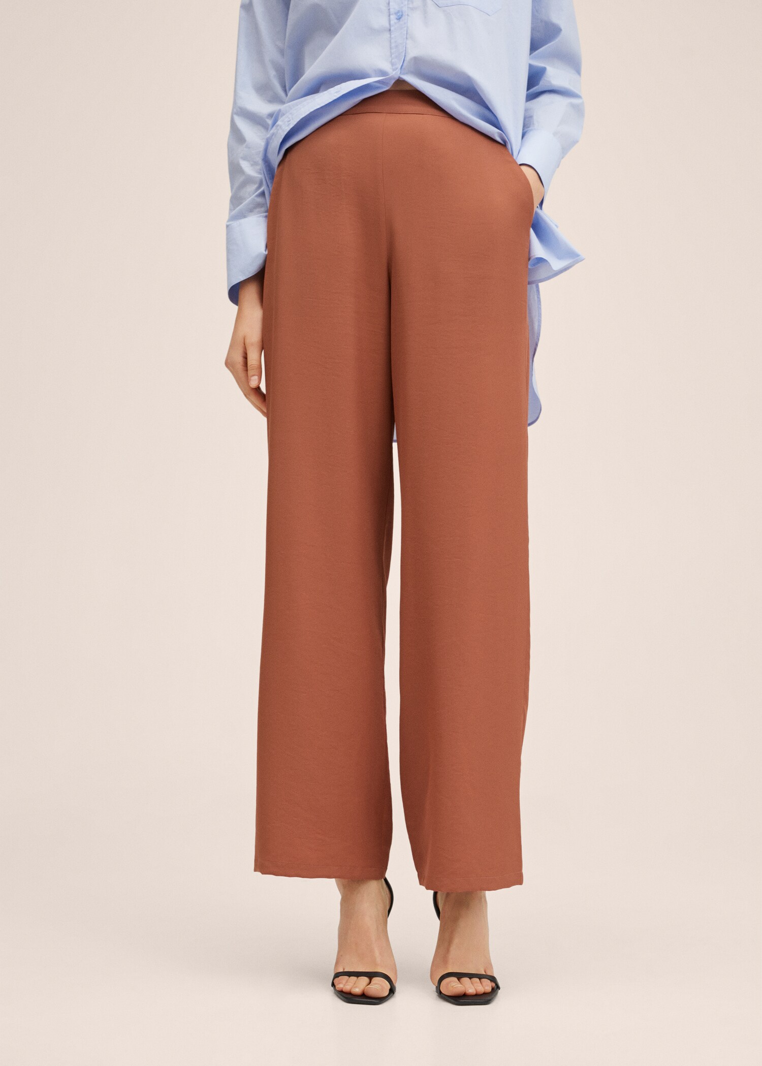 Textured flowy trousers - Medium plane