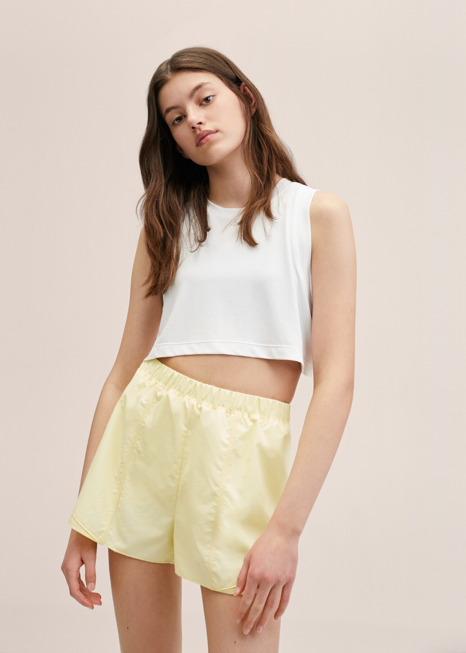 Cropped modal t-shirt - Details of the article 1