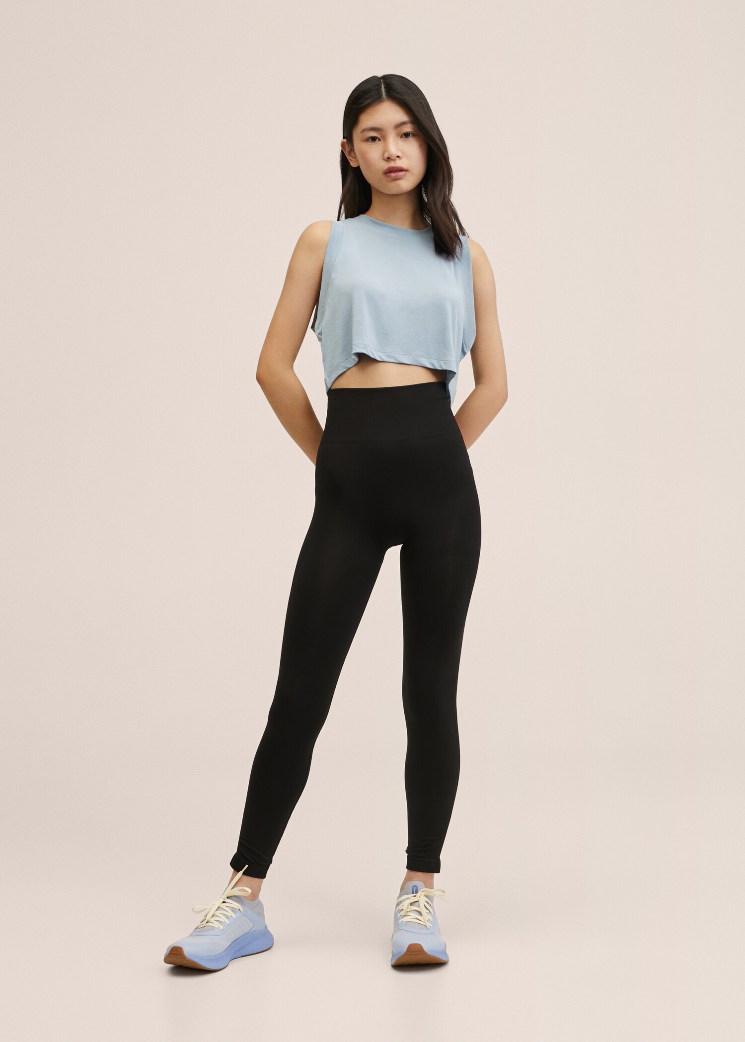 Cropped modal t-shirt - Medium plane