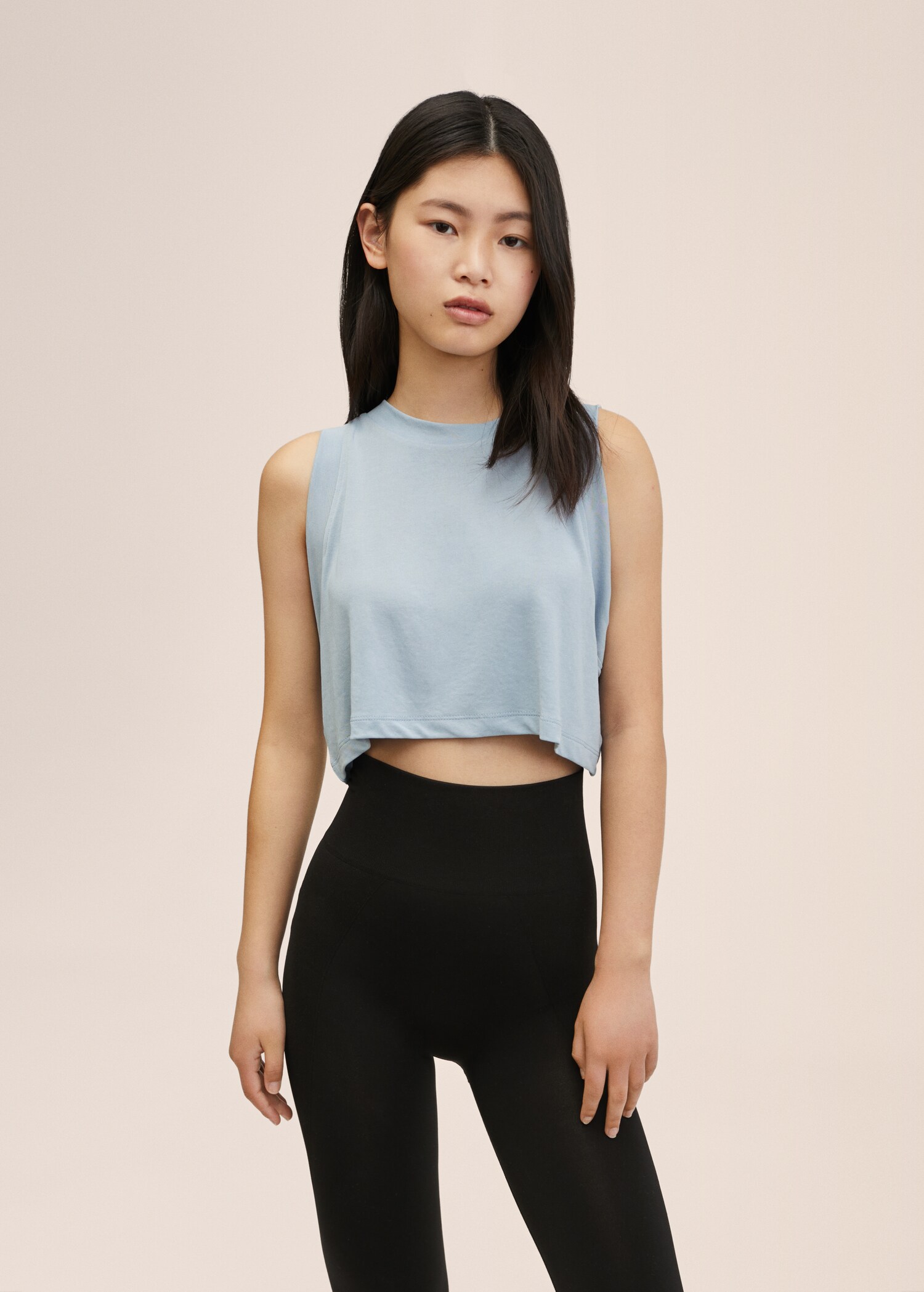 Cropped modal t-shirt - Details of the article 1