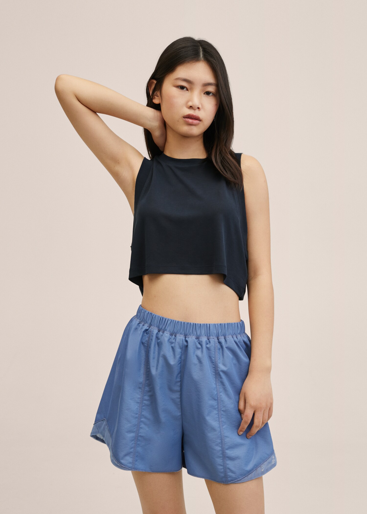 Cropped modal t-shirt - Details of the article 1