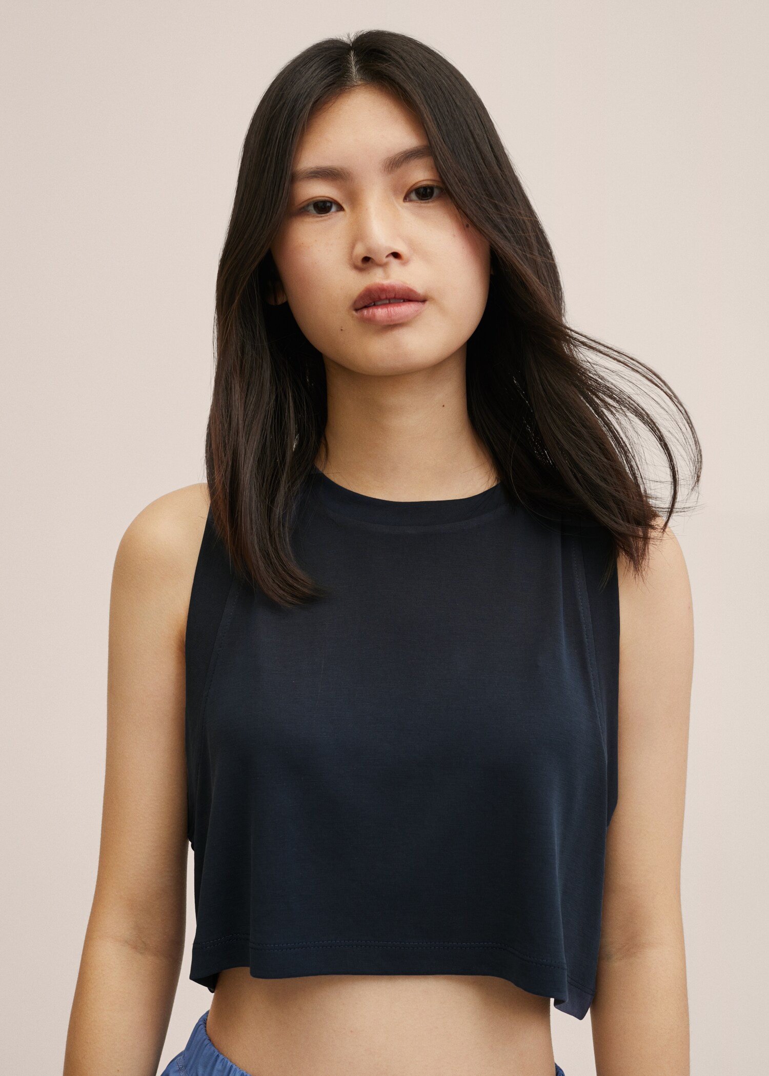 Cropped modal t-shirt - Details of the article 2