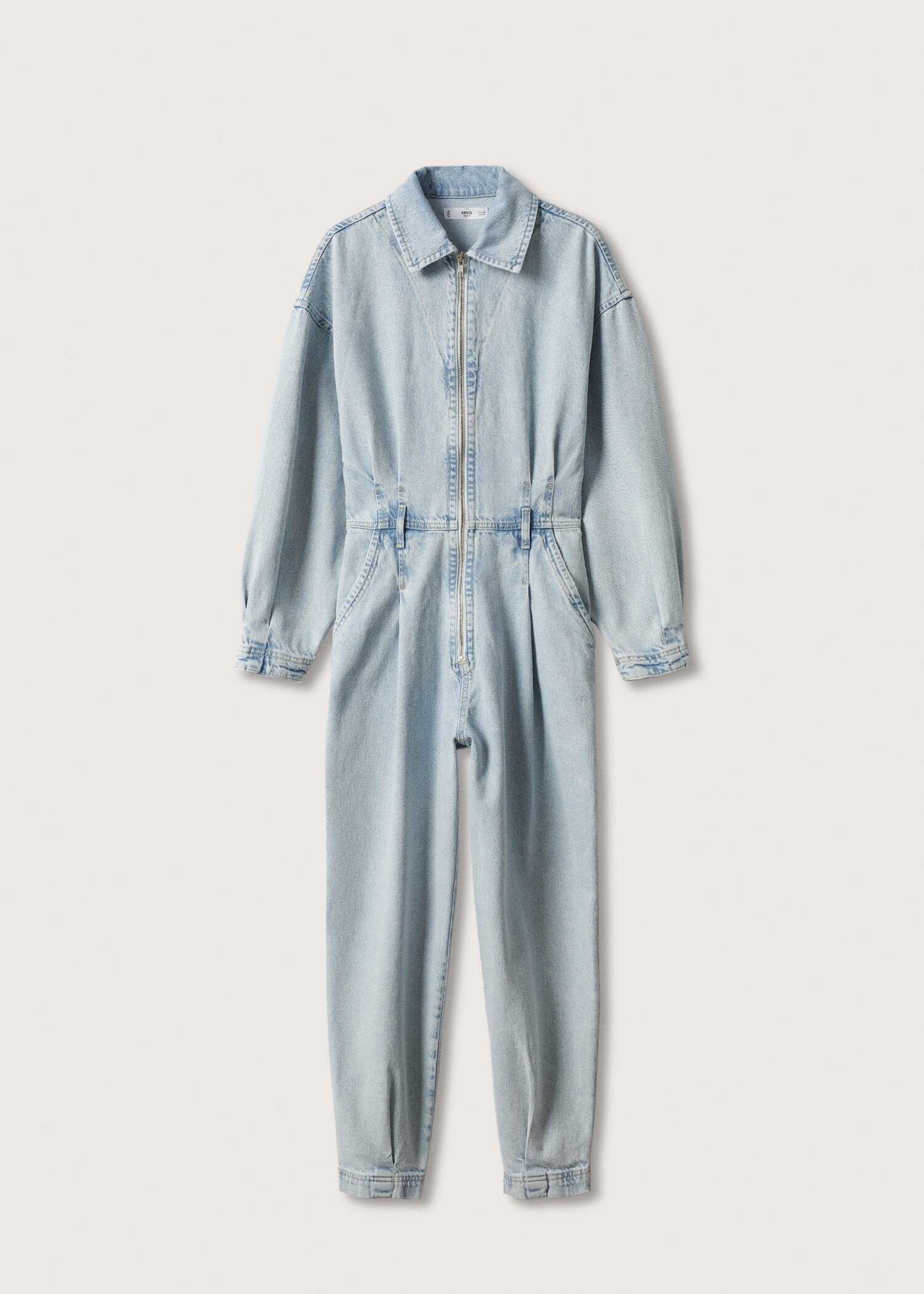 Denim jumpsuit with zipper - Article without model