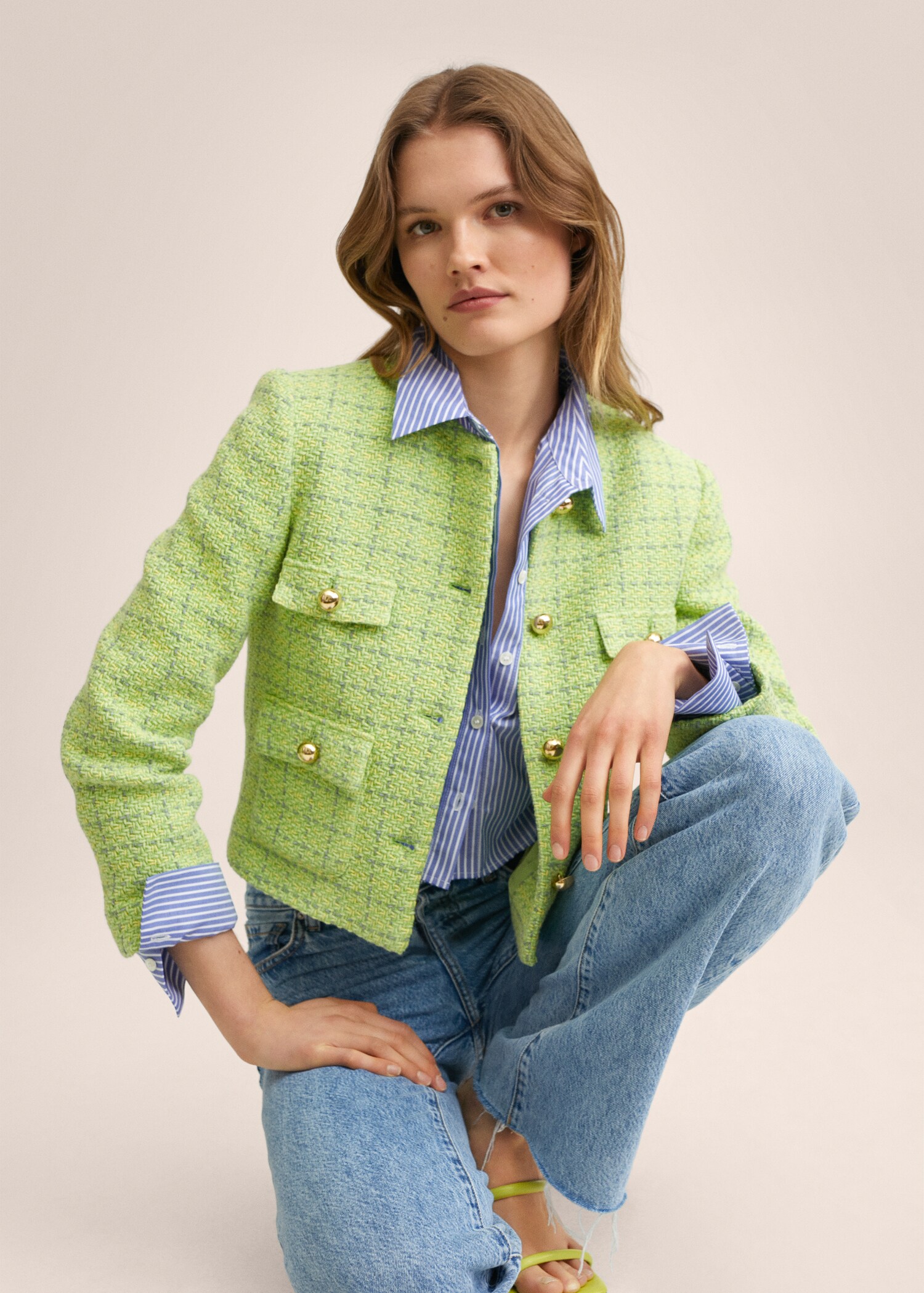 Chaqueta tweed bolsillos - Detalle del artículo 2