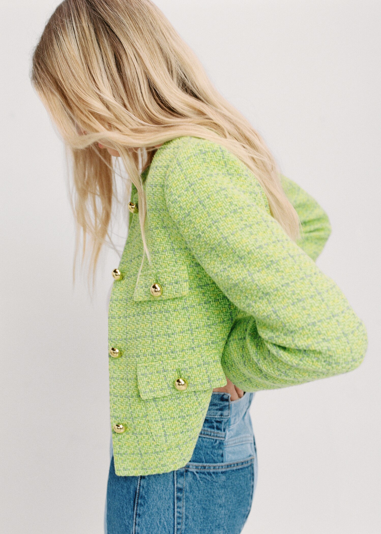Chaqueta tweed bolsillos - Detalle del artículo 5