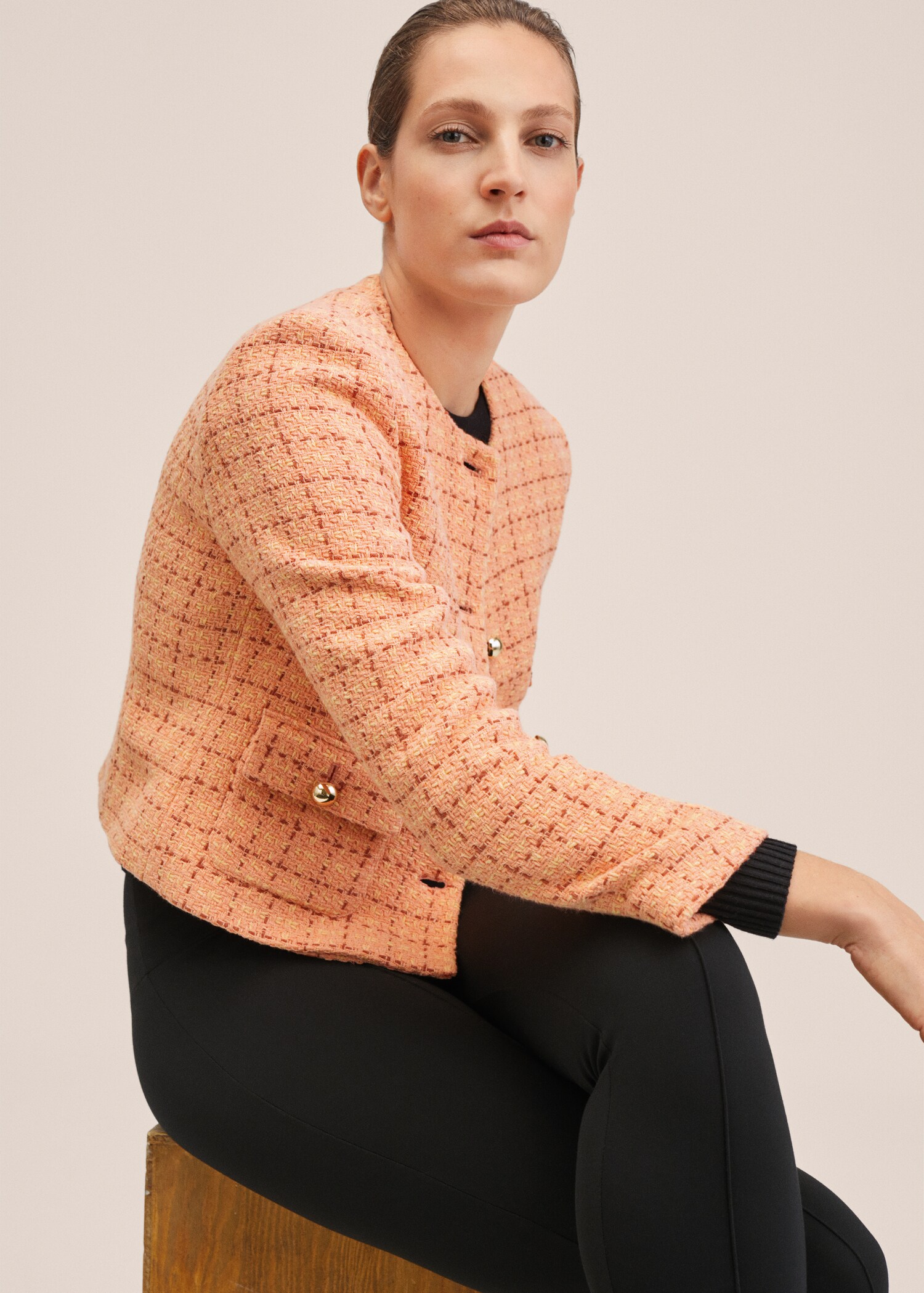 Chaqueta tweed bolsillos - Detalle del artículo 2