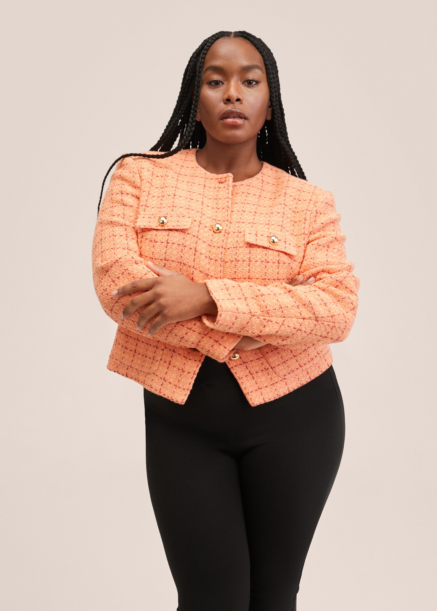 Chaqueta tweed bolsillos - Detalle del artículo 4