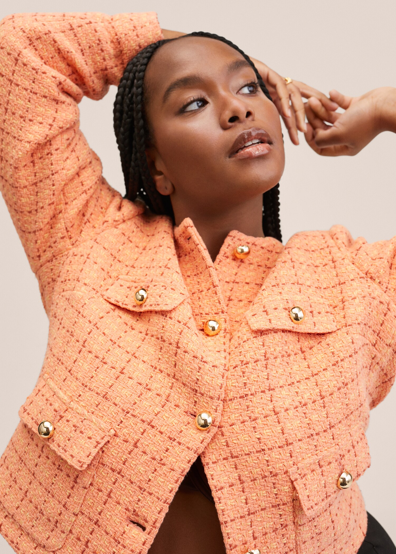 Chaqueta tweed bolsillos - Detalle del artículo 5