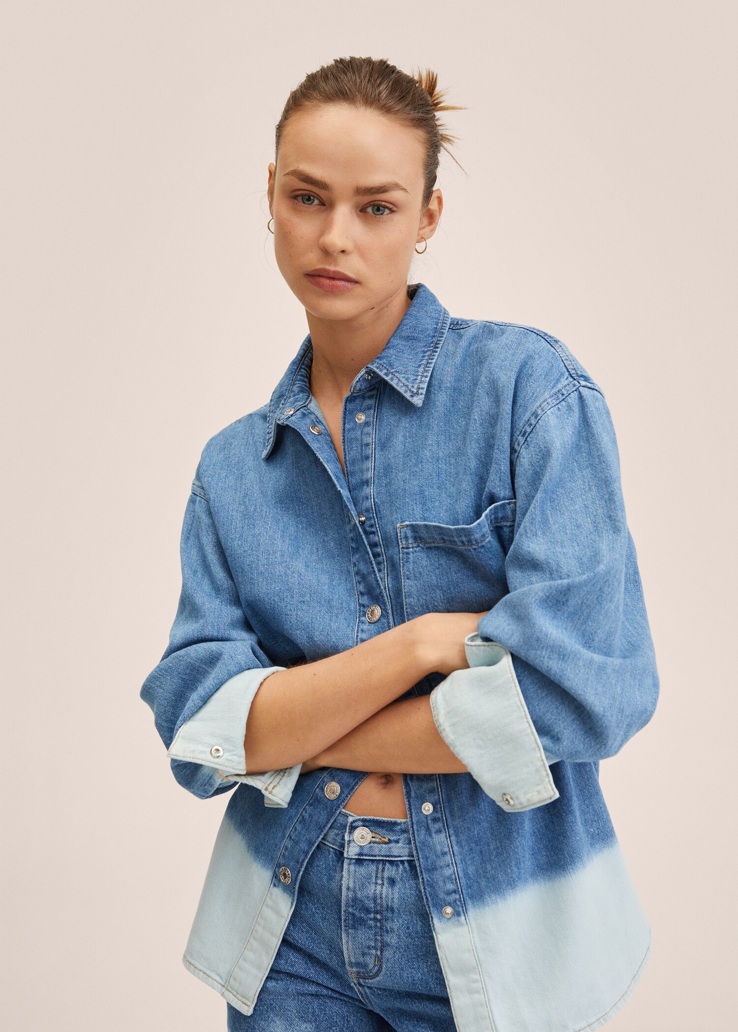 Košile oversize tie dye - Náhled ve středové rovině